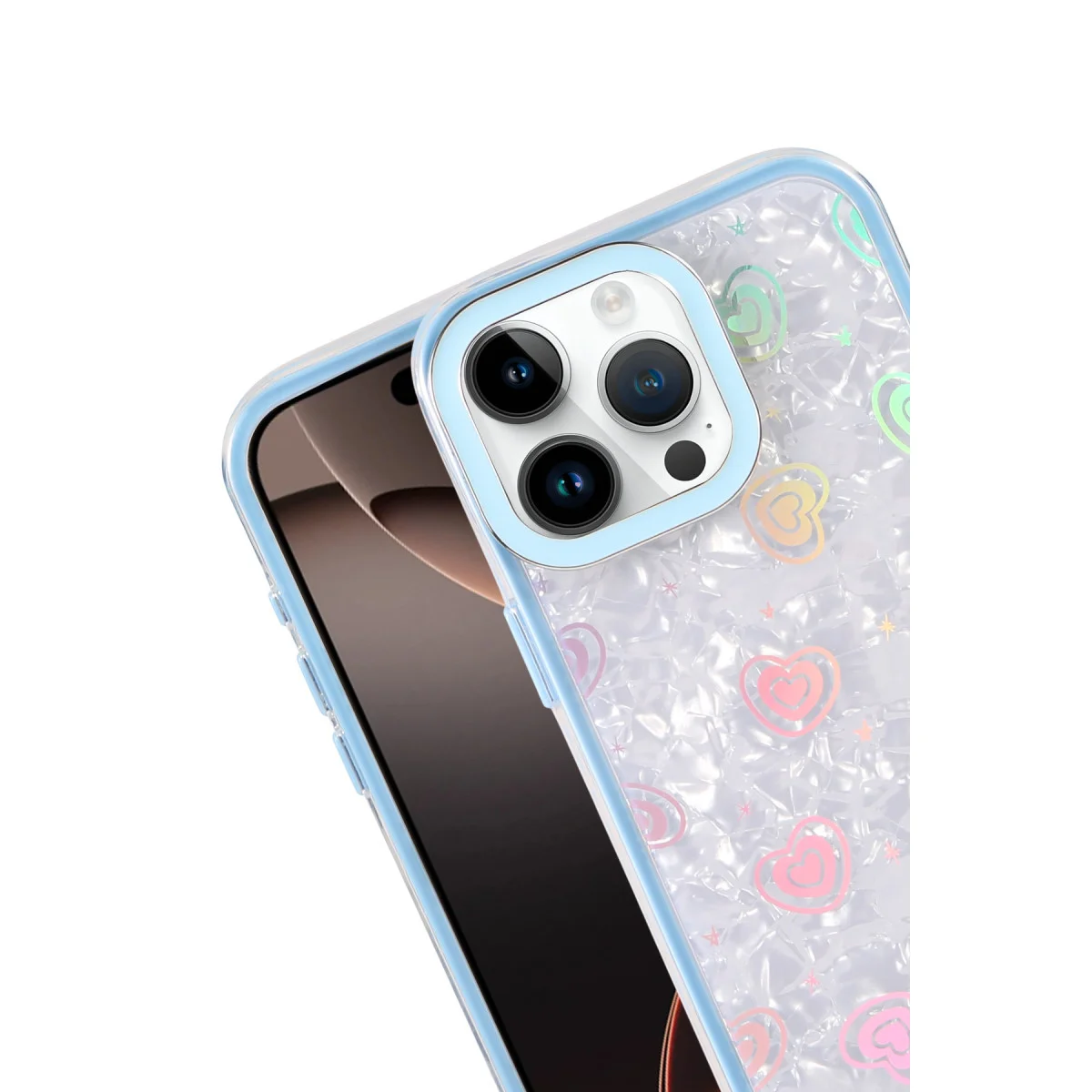 iPhone 16 Pro Max Lumi Desenli Kapak - Mavi