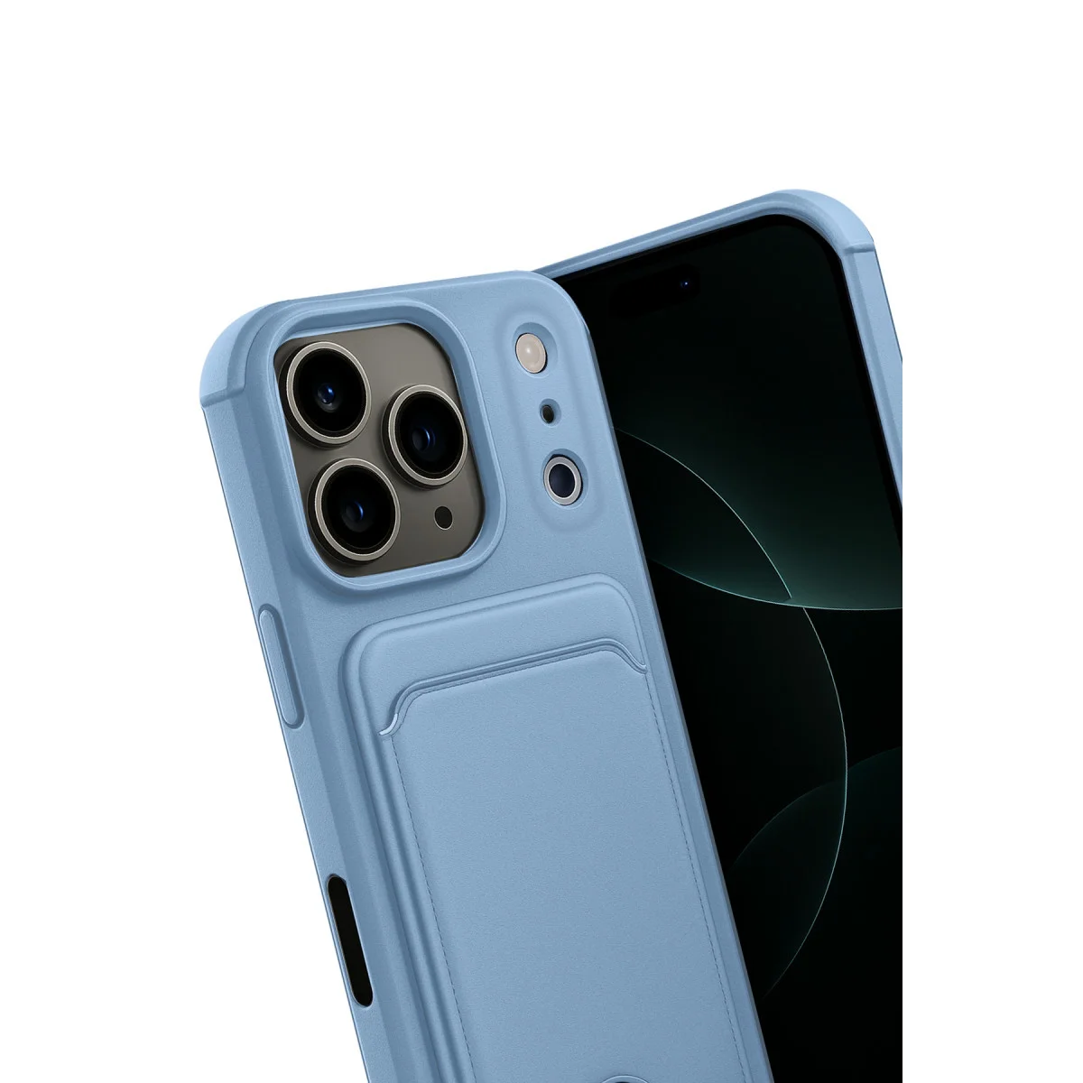 iPhone 17 Pro Kelvin Kartvizitli Silikon - Mavi