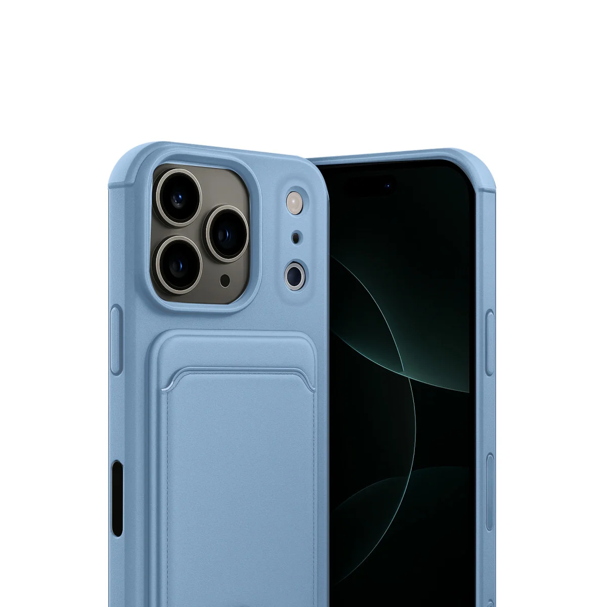 iPhone 17 Pro Max Kelvin Kartvizitli Silikon - Mavi