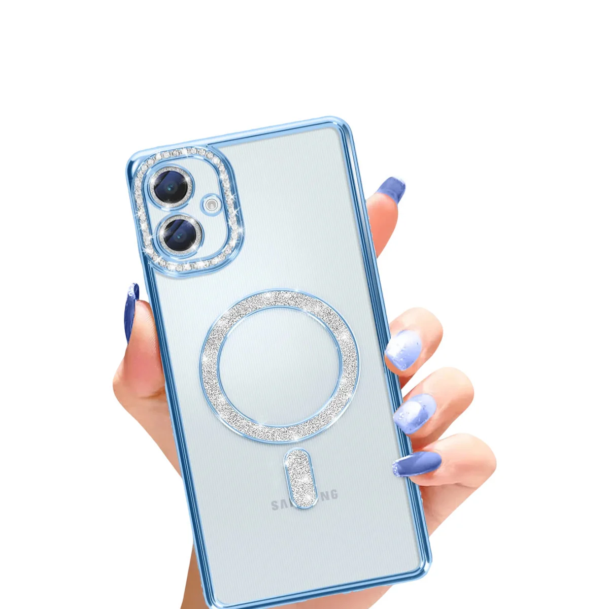 Galaxy A06 Joke Simli Magneticsafe Kılıf - Mavi