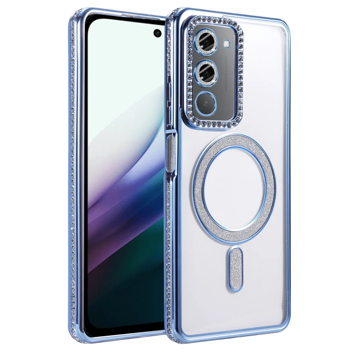Redmi 15 4G Joke Simli Magneticsafe Kılıf - Mavi