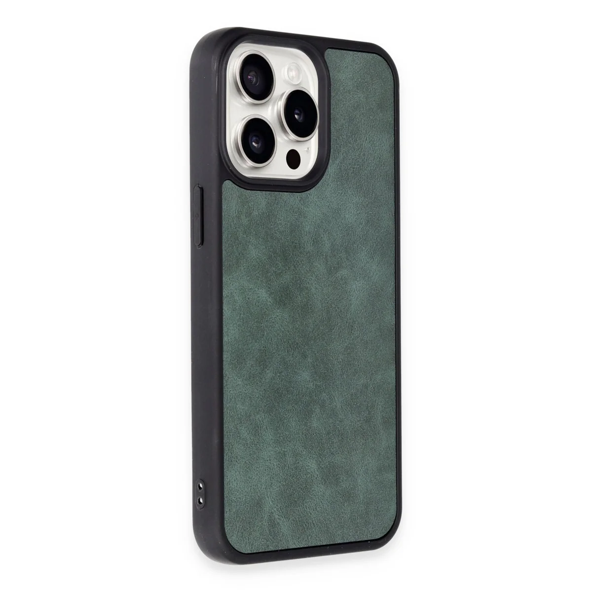 iPhone 15 Pro Kılıf Aras Deri Kapak - Koyu Yeşil