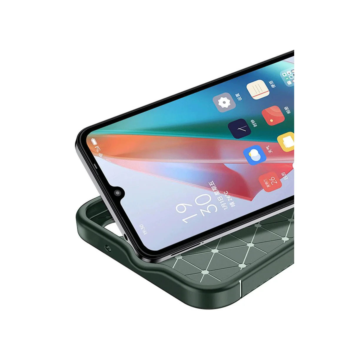 A38 Kılıf Auto Focus Karbon Kapak - Koyu Yeşil