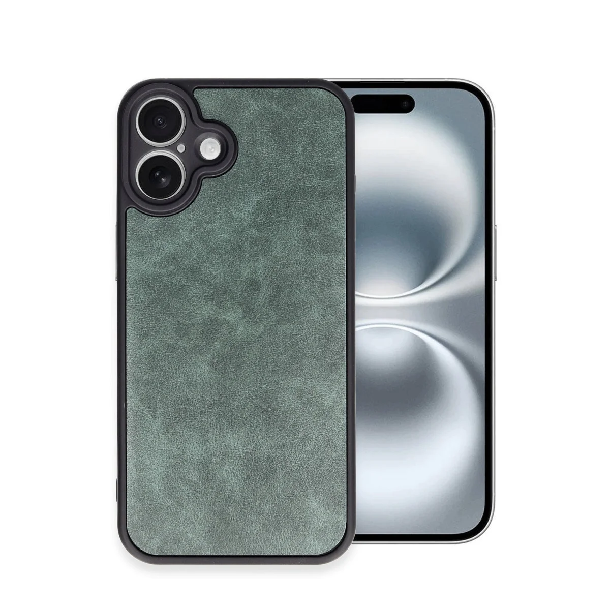 iPhone 16 Plus Kılıf Aras Deri Kapak - Koyu Yeşil