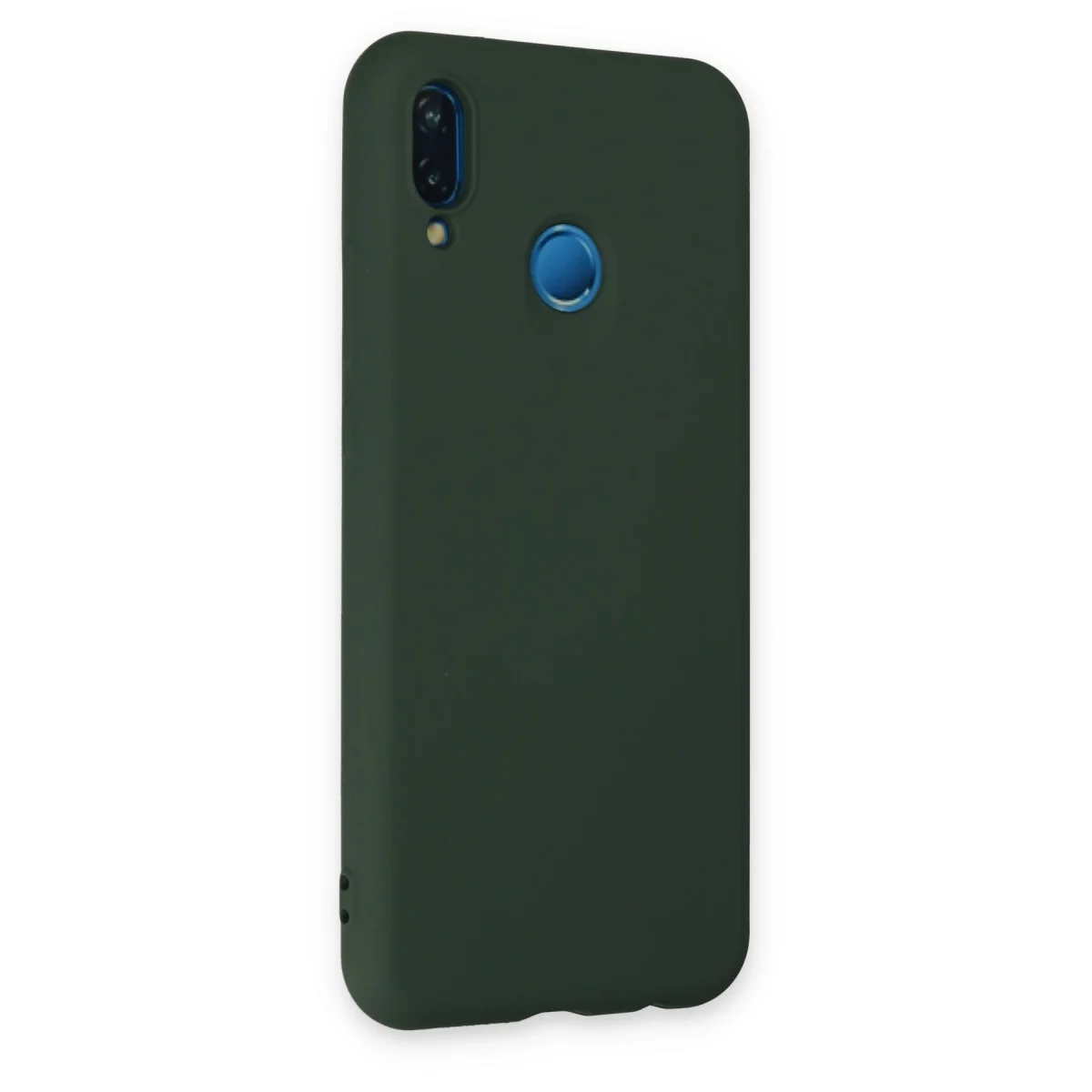 P20 Lite Kılıf Nano içi Kadife Silikon - Koyu Yeşil