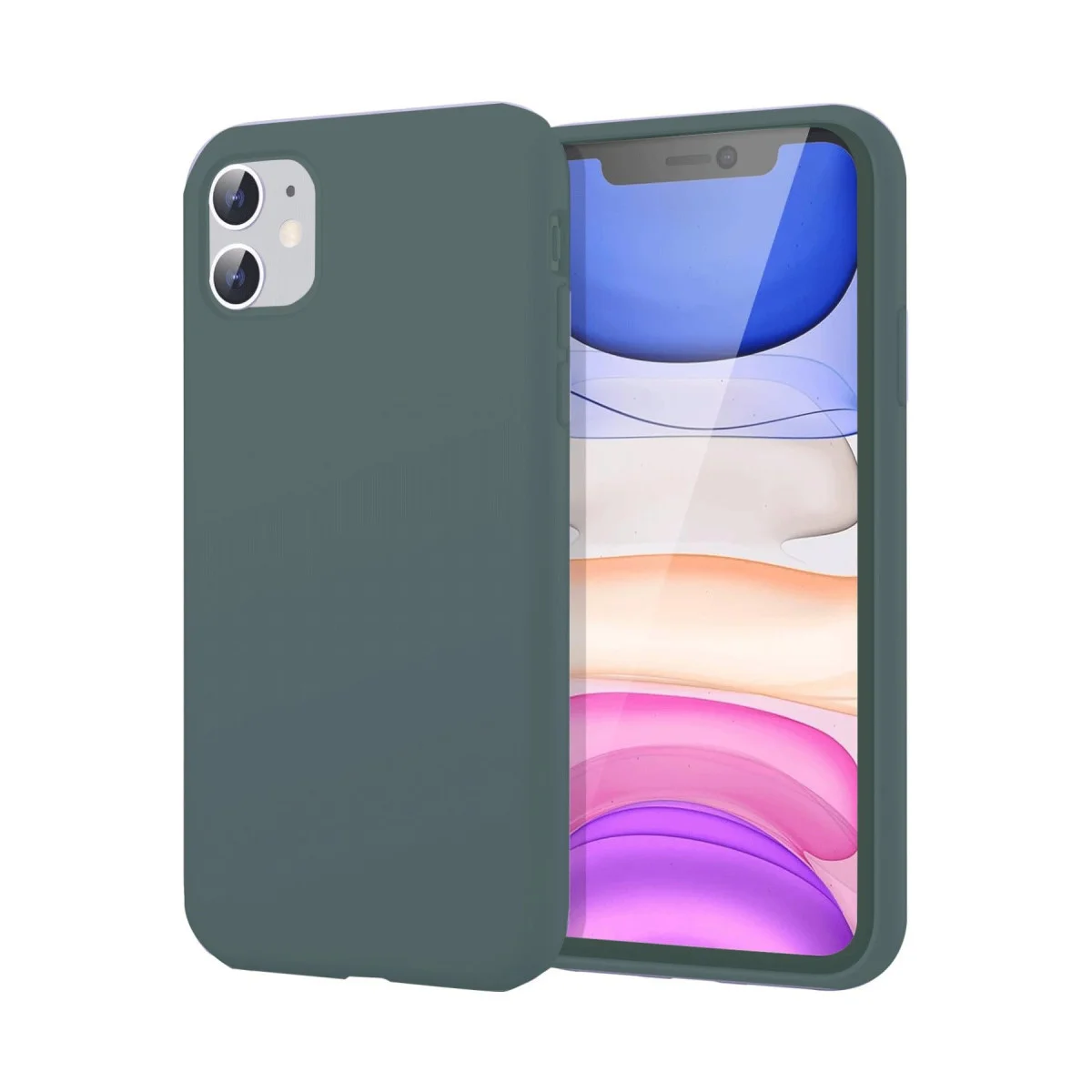 iPhone 11 Kılıf First Silikon - Koyu Yeşil