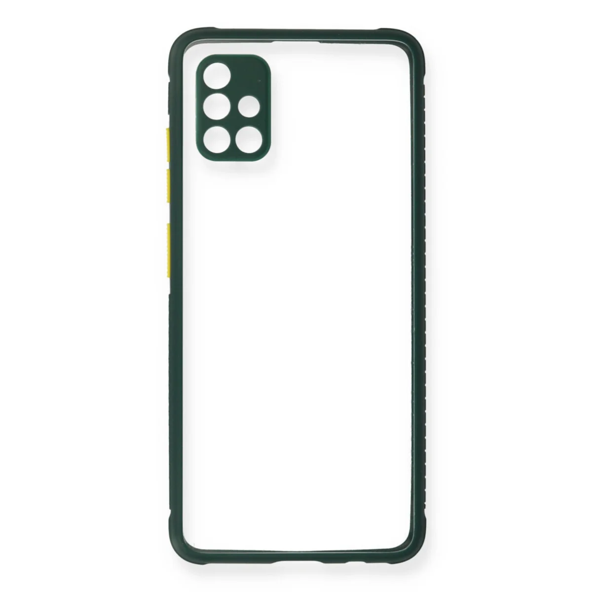 Galaxy A71 Kılıf Miami Şeffaf Silikon - Koyu Yeşil