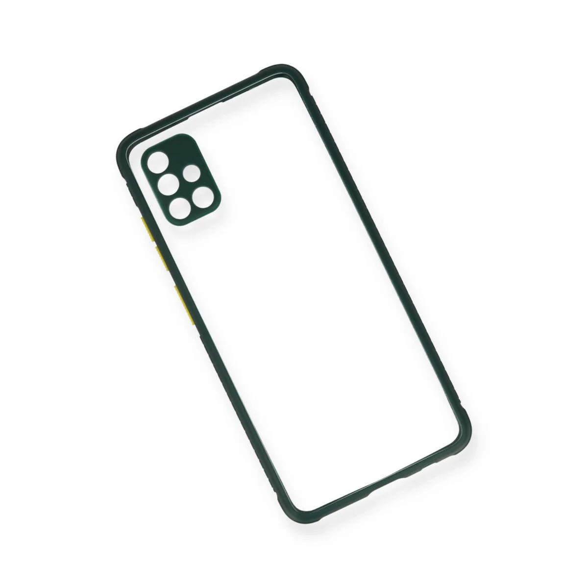 Galaxy A71 Kılıf Miami Şeffaf Silikon - Koyu Yeşil