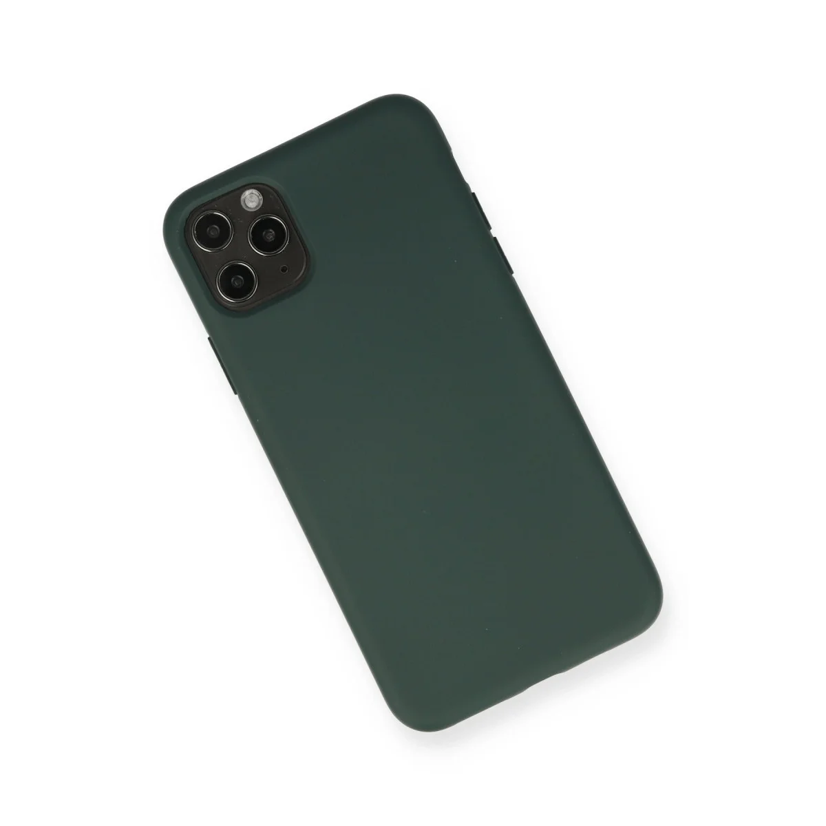 iPhone 11 Pro Max Kılıf Nano içi Kadife Silikon - Koyu Yeşil