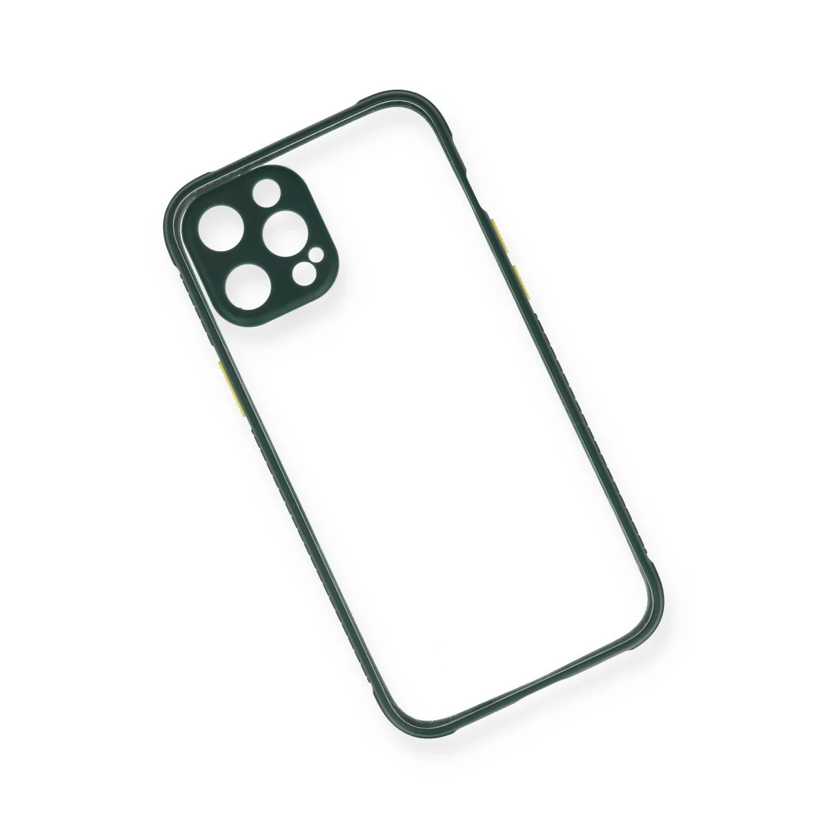 iPhone 12 Pro Max Kılıf Miami Şeffaf Silikon - Koyu Yeşil