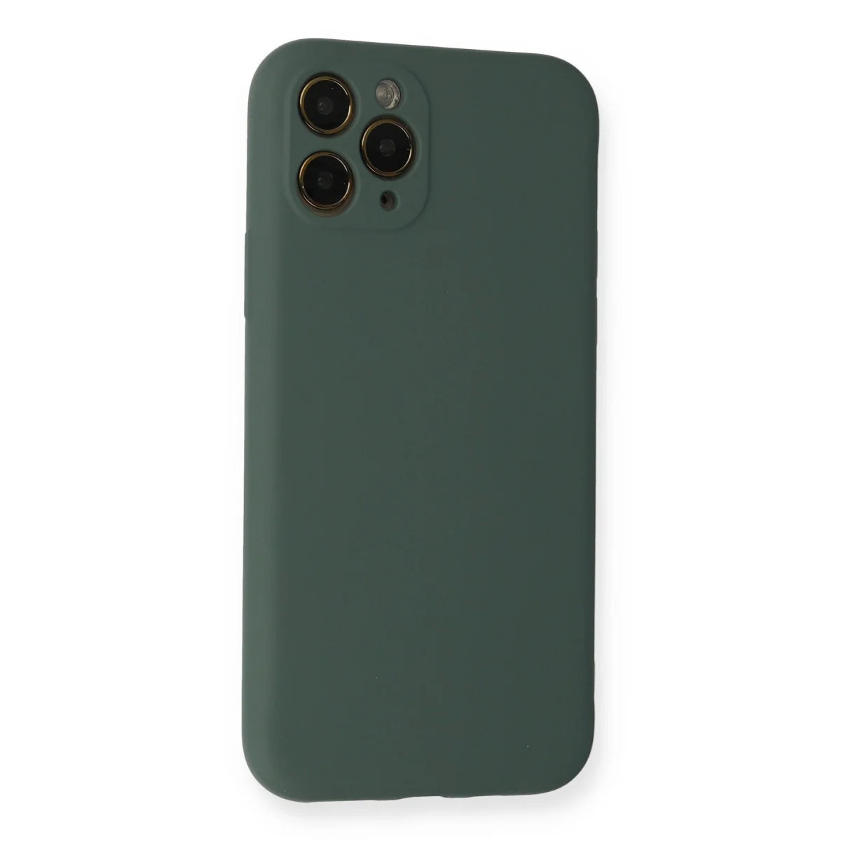 iPhone 11 Pro Kılıf Nano içi Kadife Silikon - Koyu Yeşil