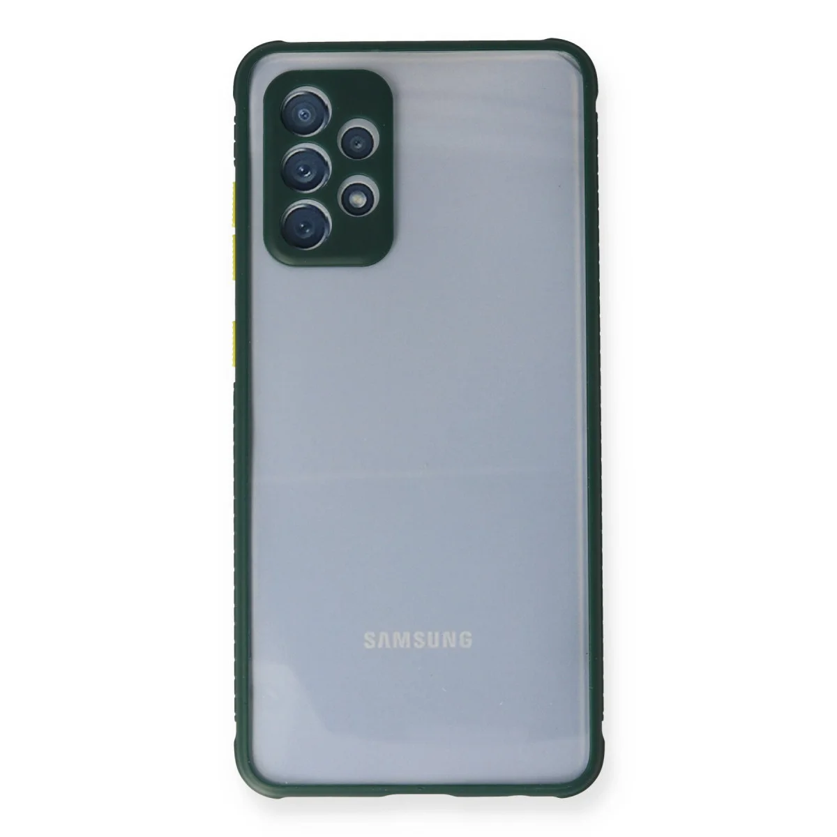 Galaxy A72 Kılıf Miami Şeffaf Silikon - Koyu Yeşil