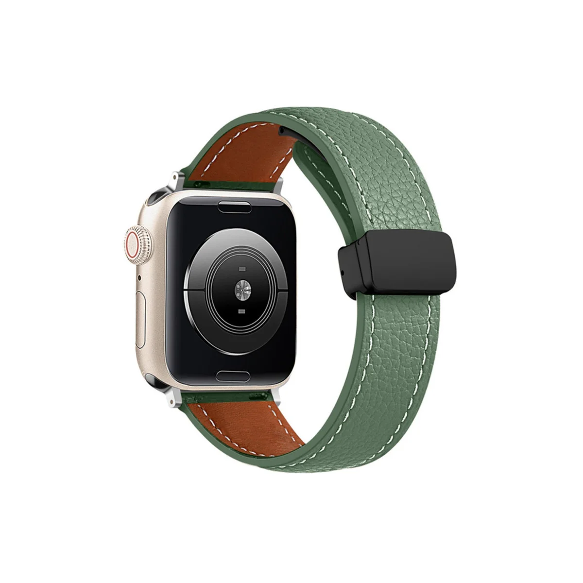 Watch 42mm KR414 Daks Deri Kordon - Koyu Yeşil
