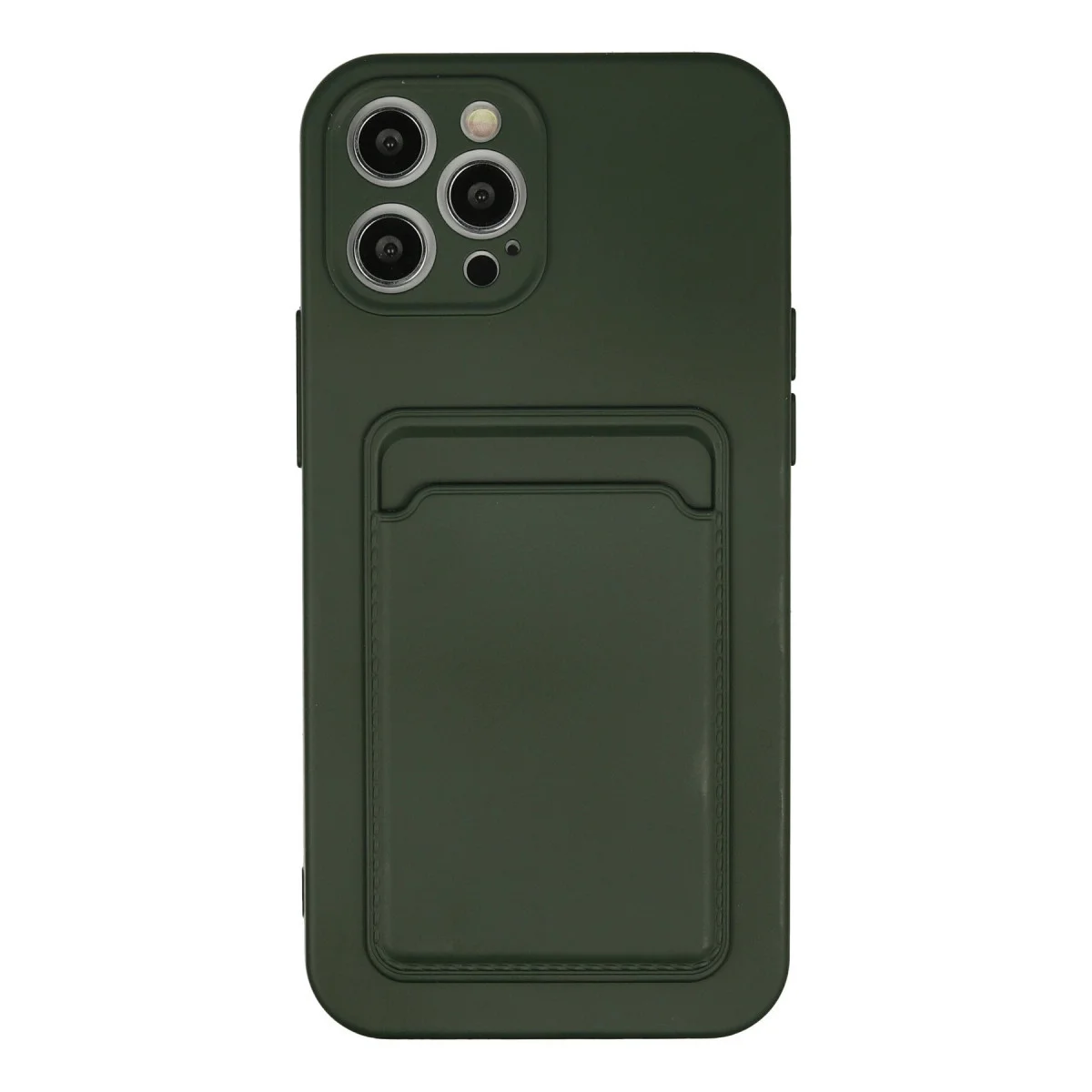 iPhone 12 Pro Max Kılıf Kelvin Kartvizitli Silikon - Koyu Yeşil
