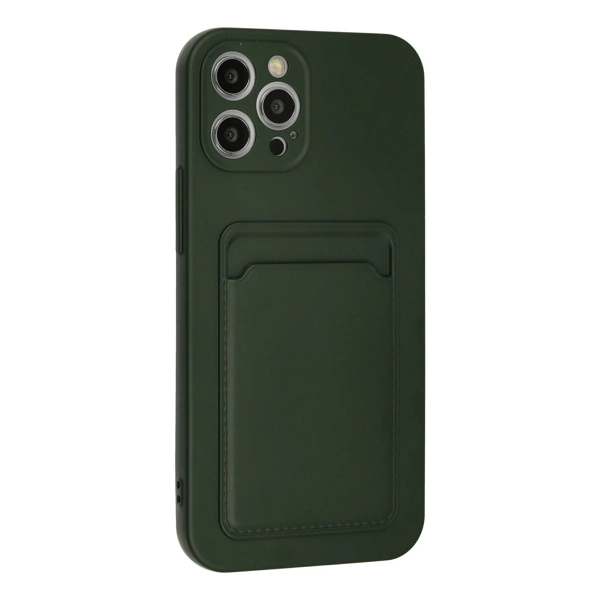 iPhone 12 Pro Max Kılıf Kelvin Kartvizitli Silikon - Koyu Yeşil