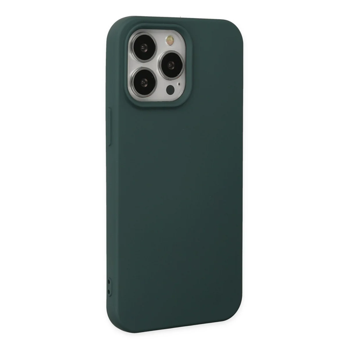iPhone 14 Pro Max Kılıf Nano içi Kadife Silikon - Koyu Yeşil