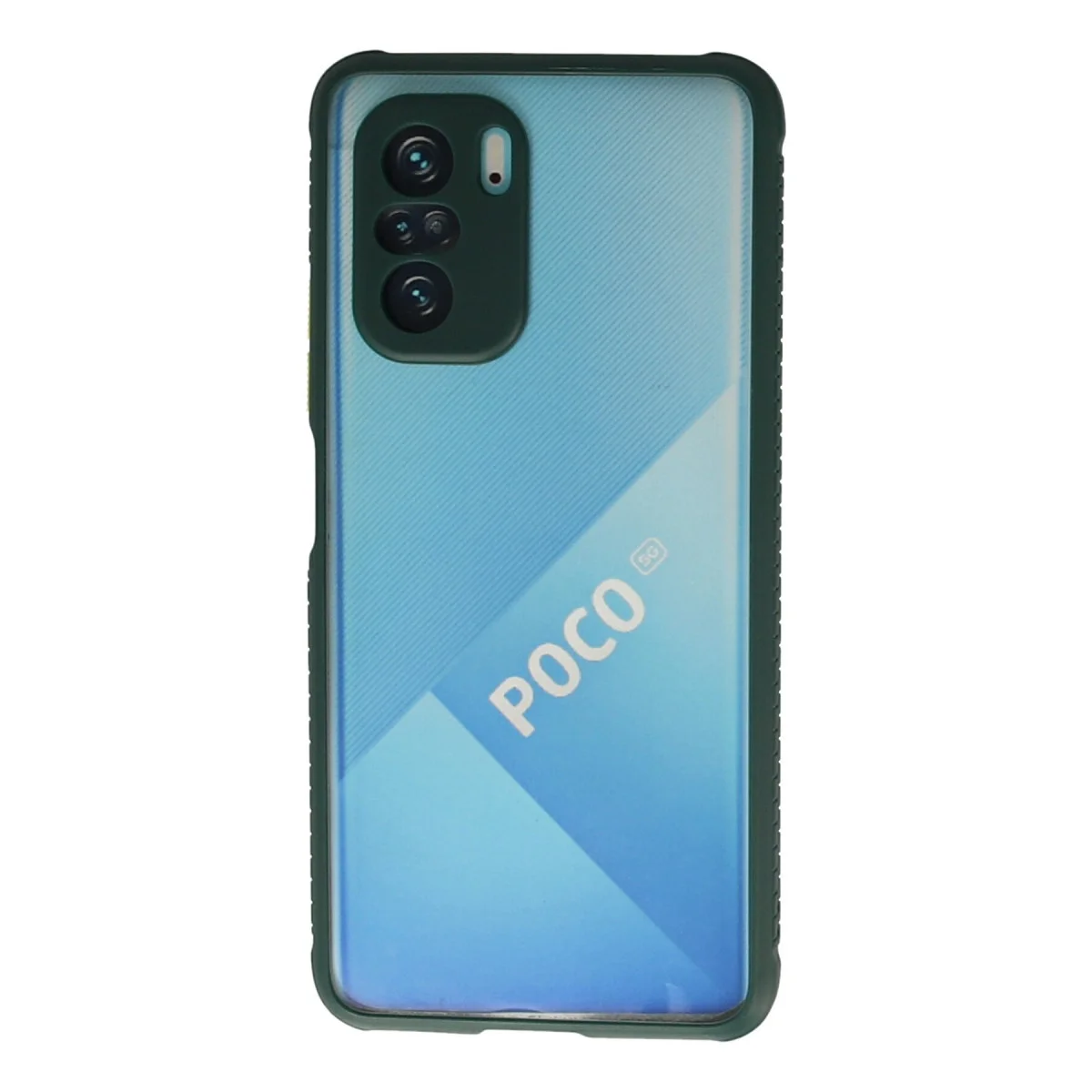 Poco F3 Kılıf Miami Şeffaf Silikon - Koyu Yeşil