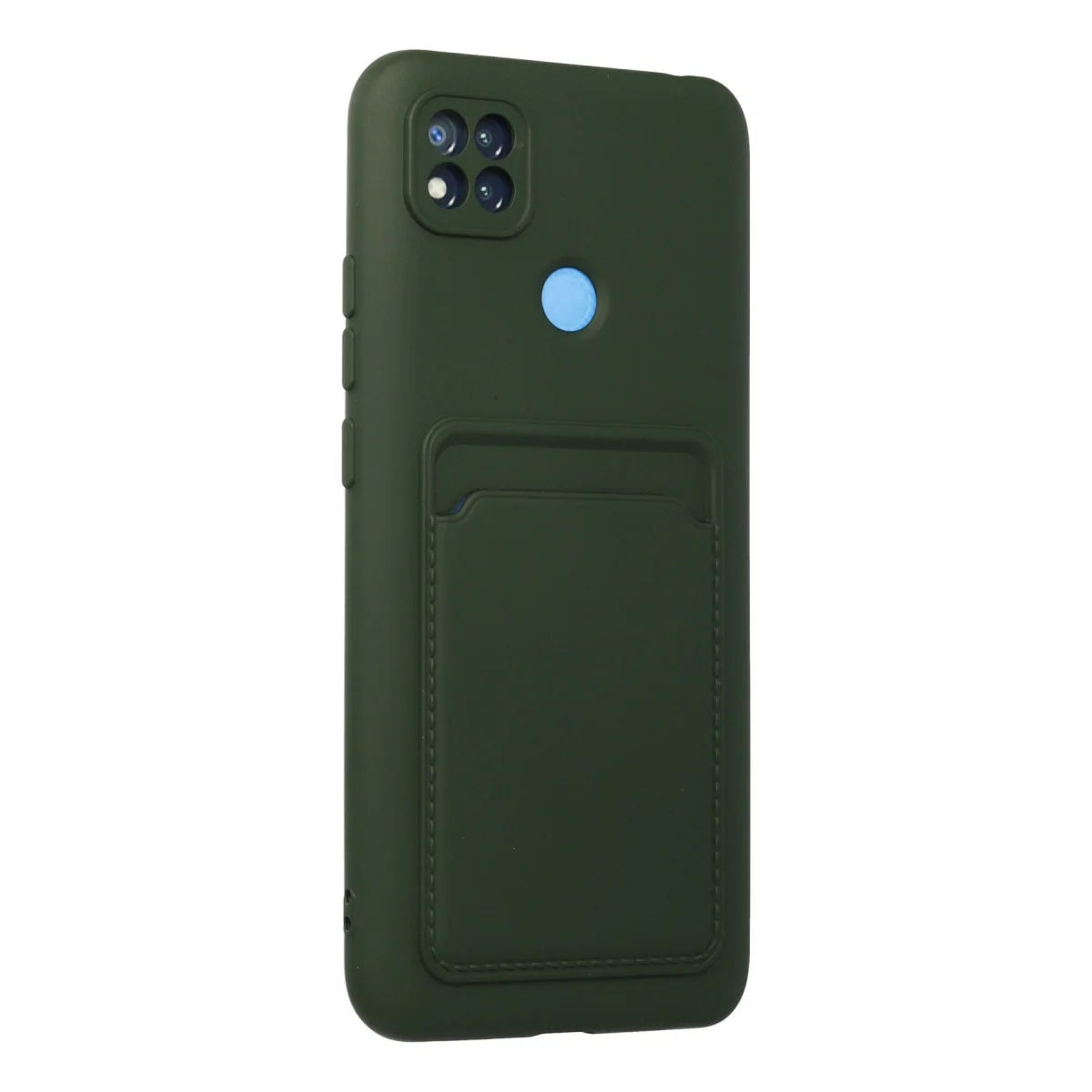 Redmi 9C Kılıf Kelvin Kartvizitli Silikon - Koyu Yeşil