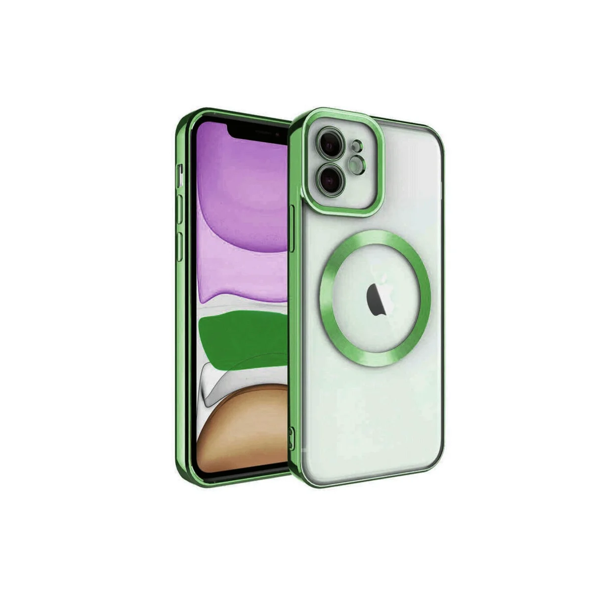 iPhone 12 Kılıf Kross Magneticsafe Kapak - Koyu Yeşil
