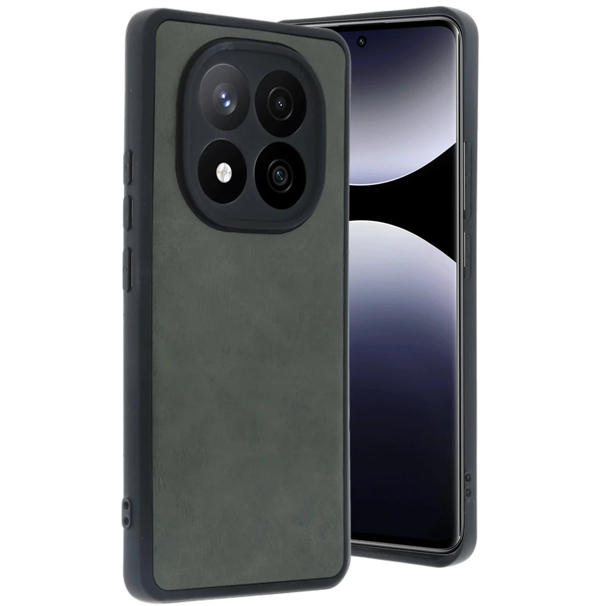 Redmi Note 14 Pro 4G Kılıf Aras Deri Kapak - Koyu Yeşil