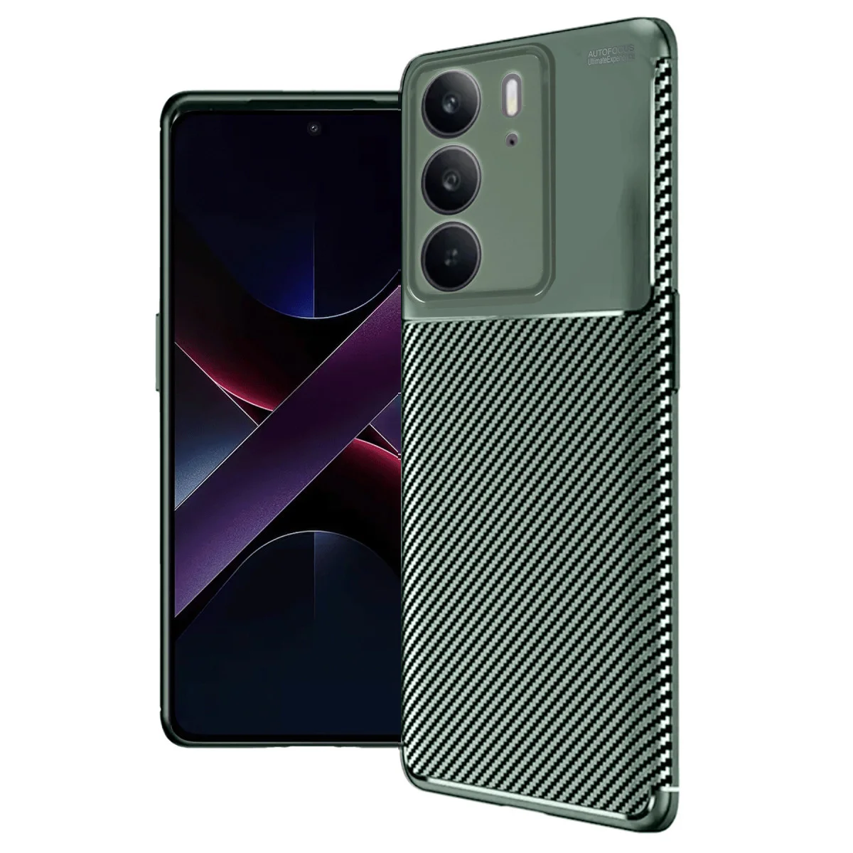 Realme C75 4G Auto Focus Karbon Kapak - Koyu Yeşil
