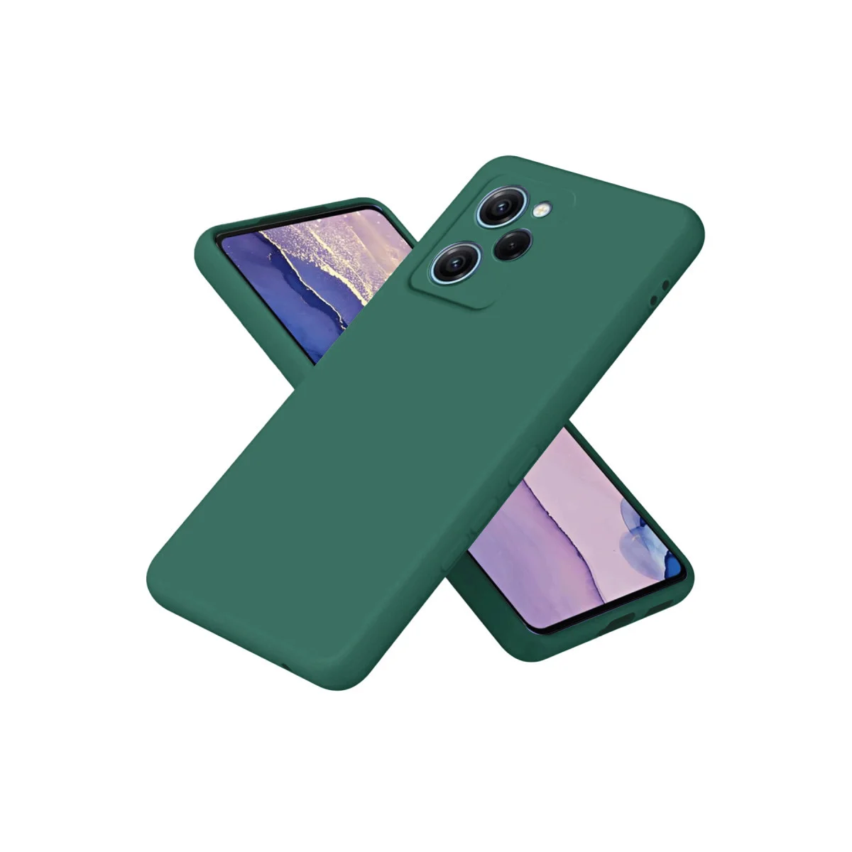 Poco X5 Pro 5G Nano içi Kadife Silikon - Koyu Yeşil