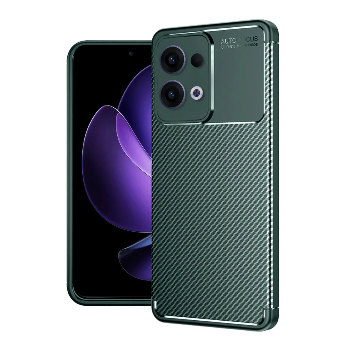 Reno 13 Pro Kılıf Auto Focus Karbon Kapak - Koyu Yeşil