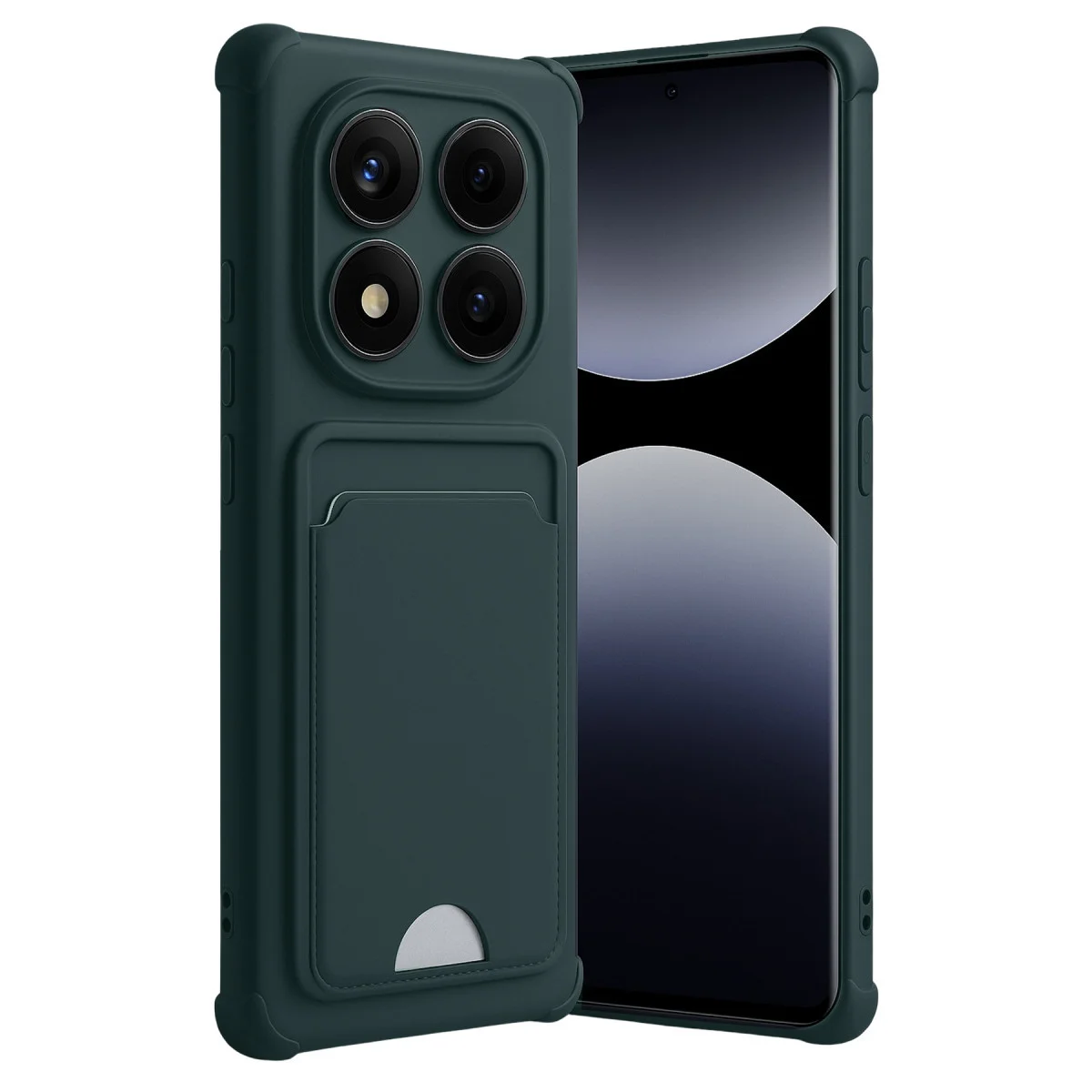 Redmi Note 14 Pro Plus Kelvin Kartvizitli Silikon - Koyu Yeşil