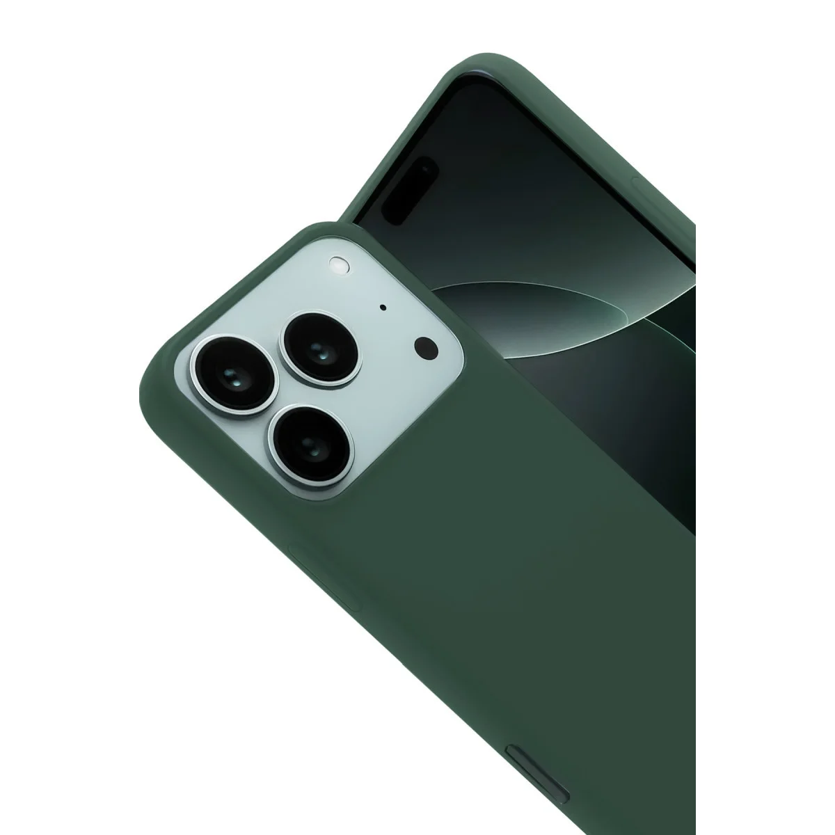 iPhone 17 Pro Nano içi Kadife Silikon - Koyu Yeşil
