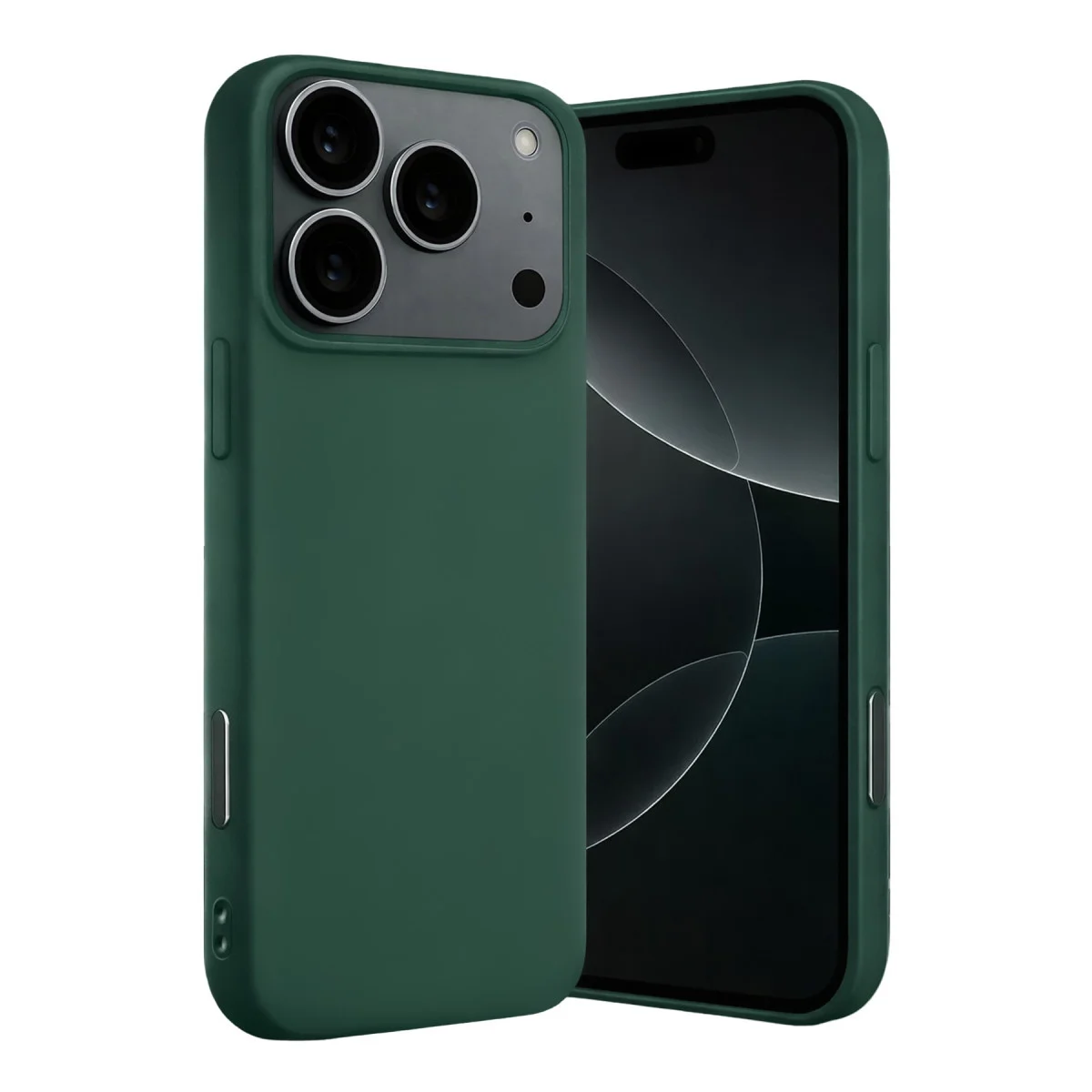 iPhone 17 Pro Max Nano içi Kadife Silikon - Koyu Yeşil