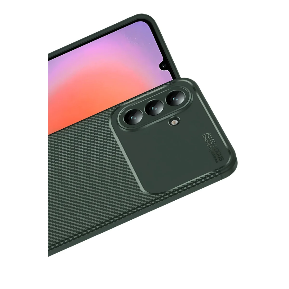 Galaxy A57 5G Auto Focus Karbon Kapak - Koyu Yeşil