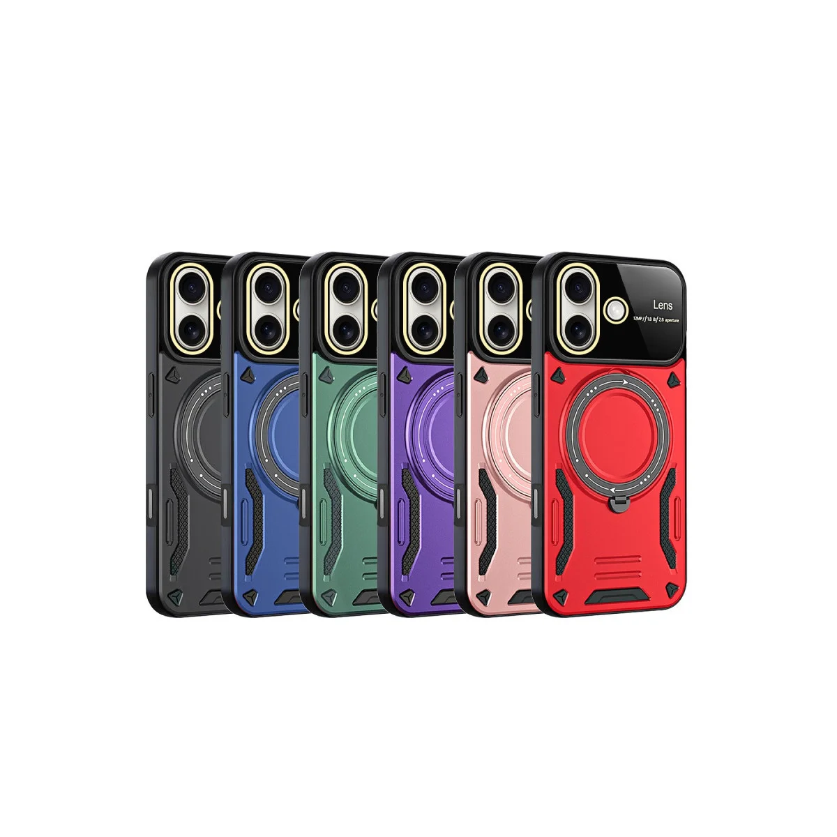iPhone 16 Kılıf Joy Lens Standlı Kapak - Mor