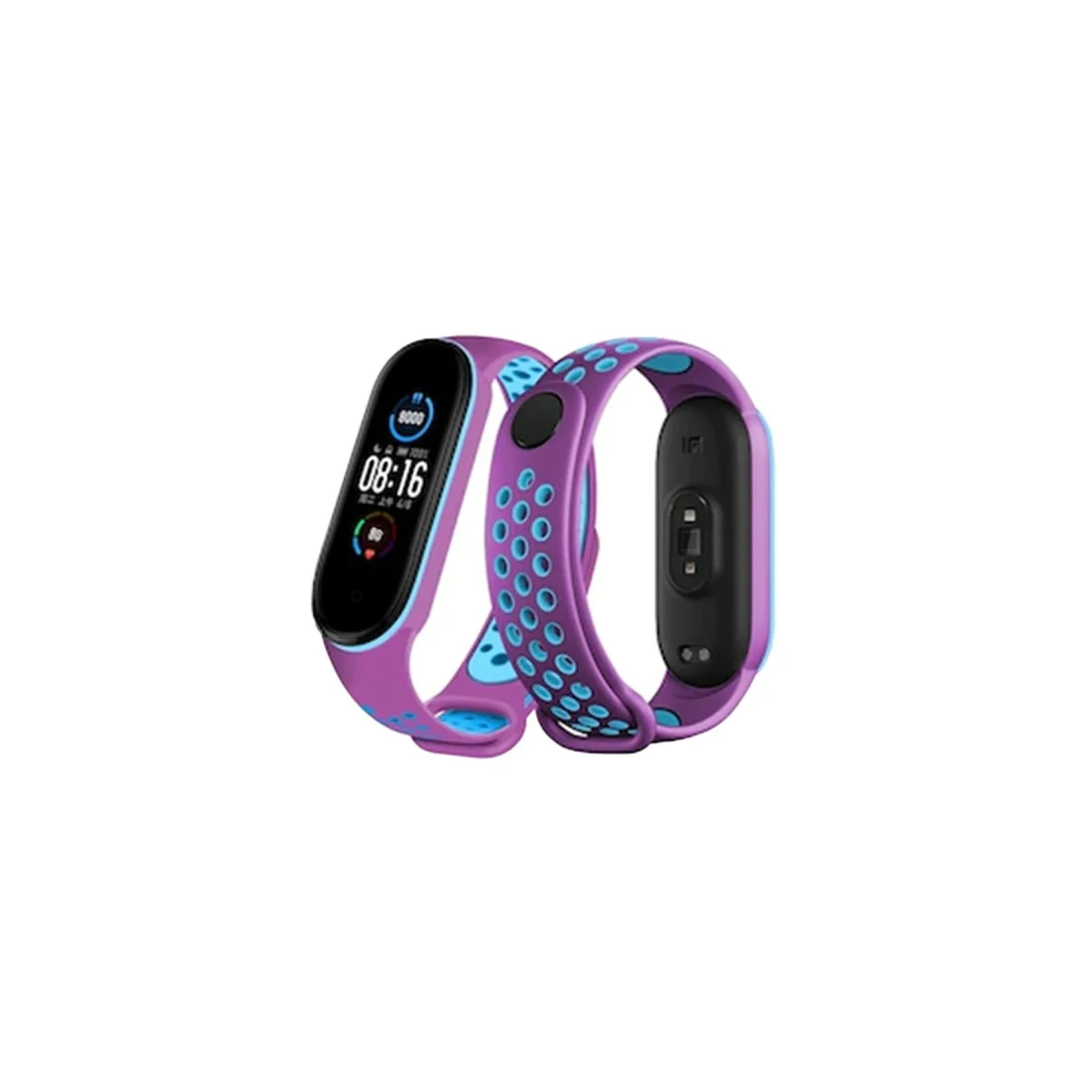 Mi Band 7 Spor Delikli Kordon - Mor-Mavi