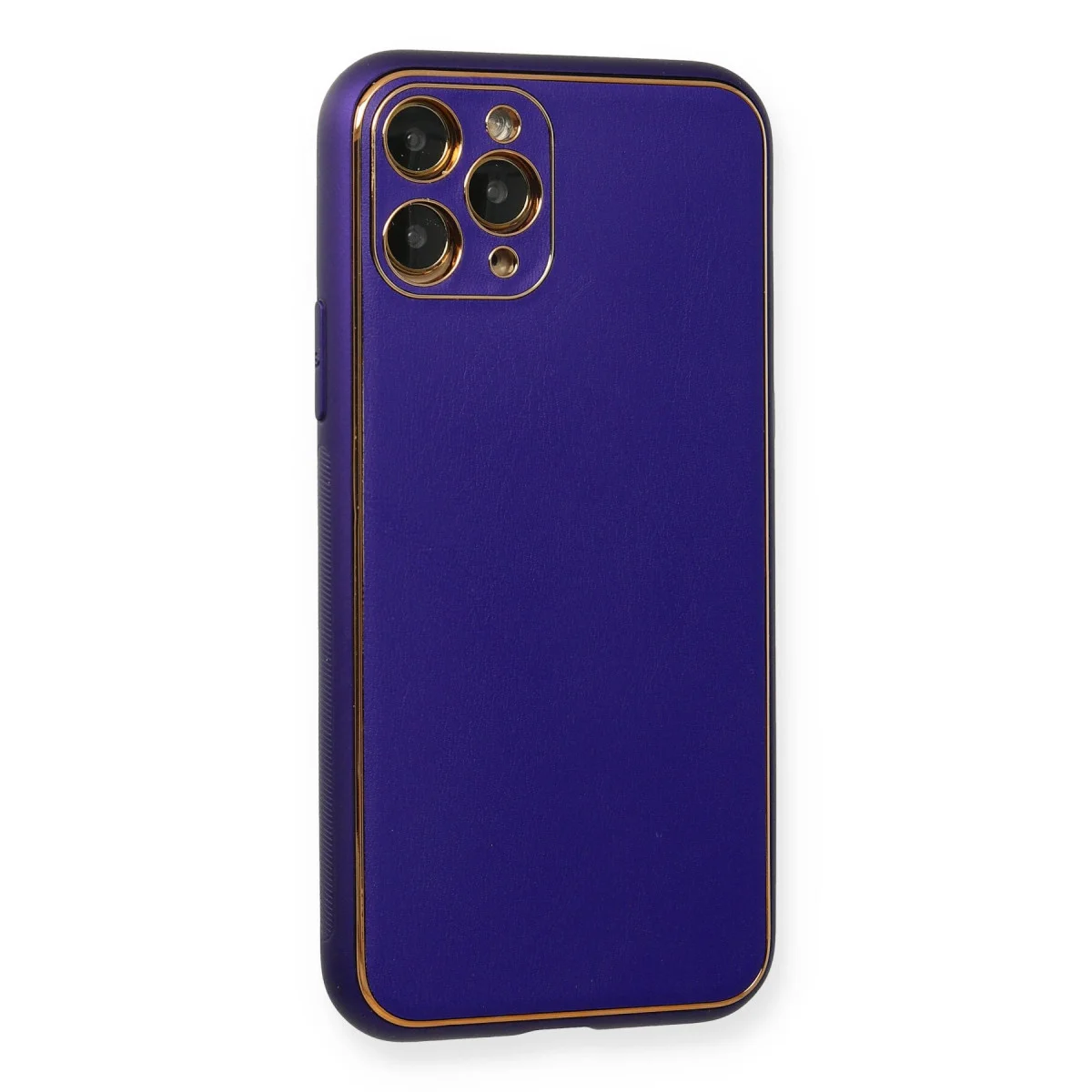 iPhone 11 Pro Kılıf Coco Deri Silikon Kapak - Mor