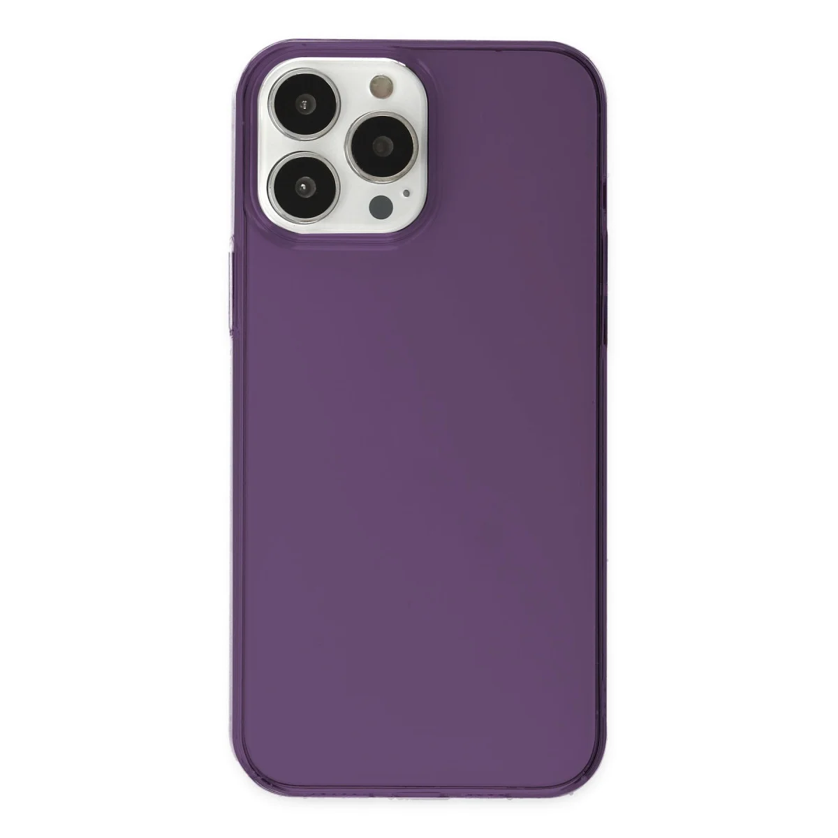 iPhone 14 Pro Kılıf Pc Sert Şeffaf Kapak - Mor