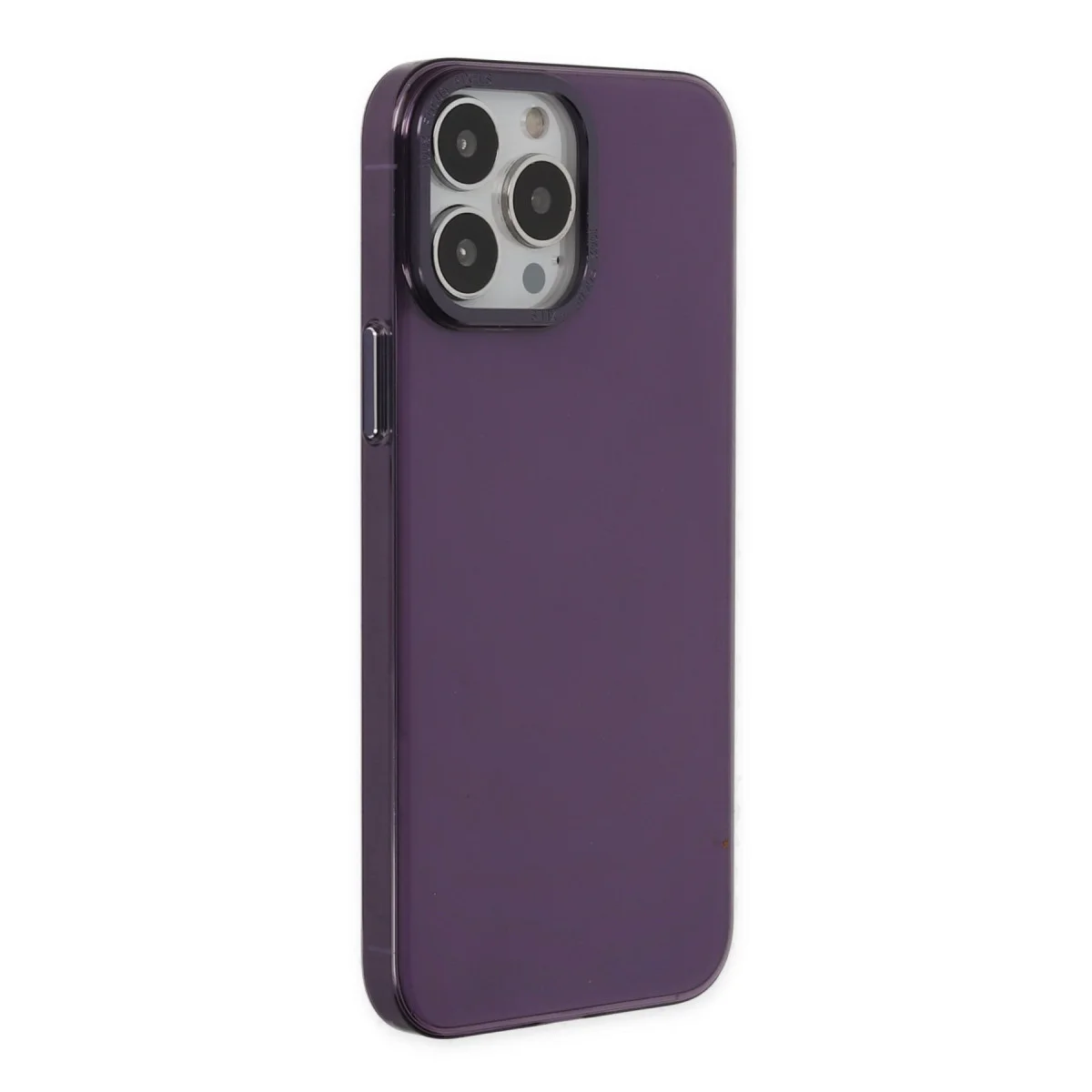 iPhone 13 Pro Max Kılıf Anka PC Sert Metal Kapak - Mor