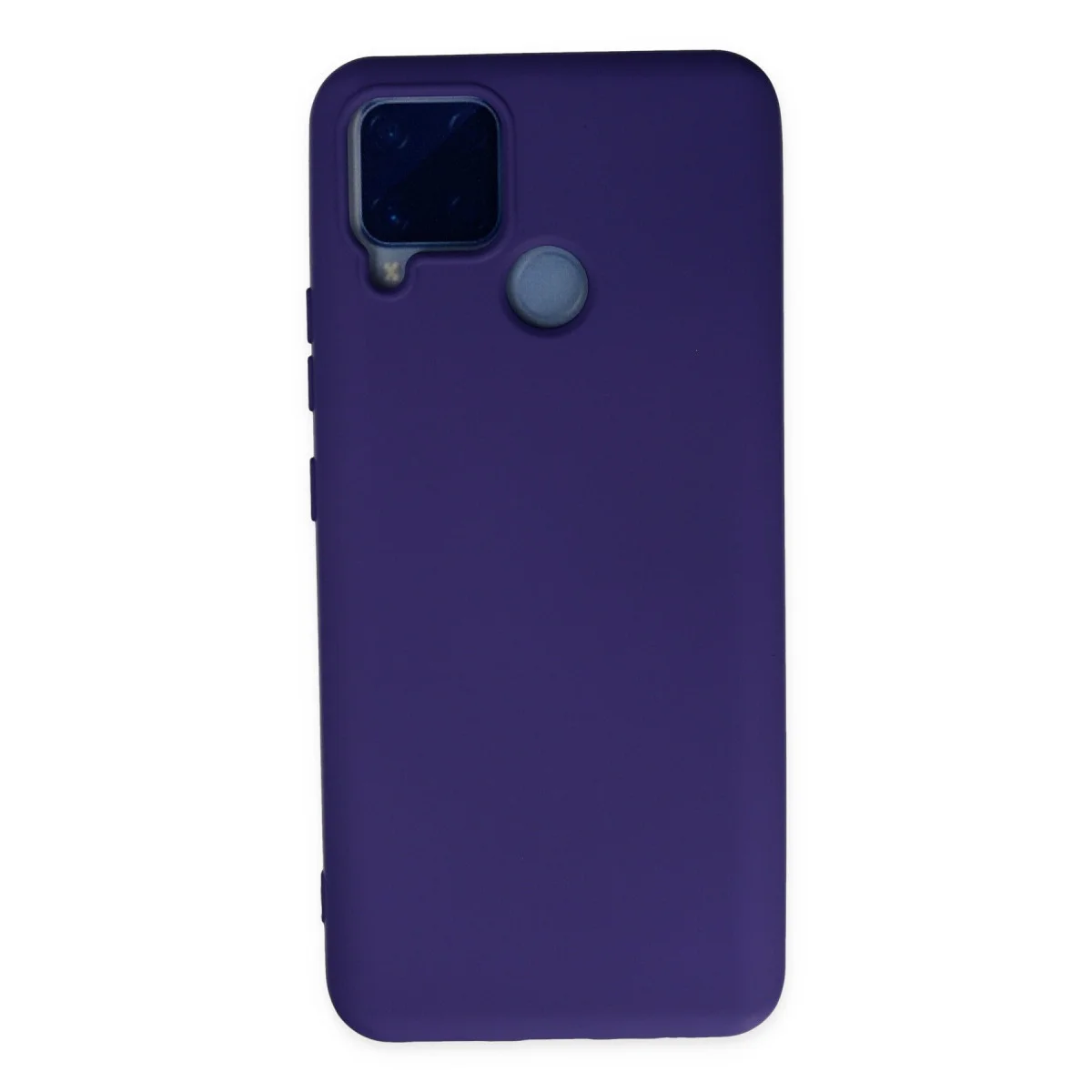 Realme C15 Kılıf Nano içi Kadife Silikon - Mor