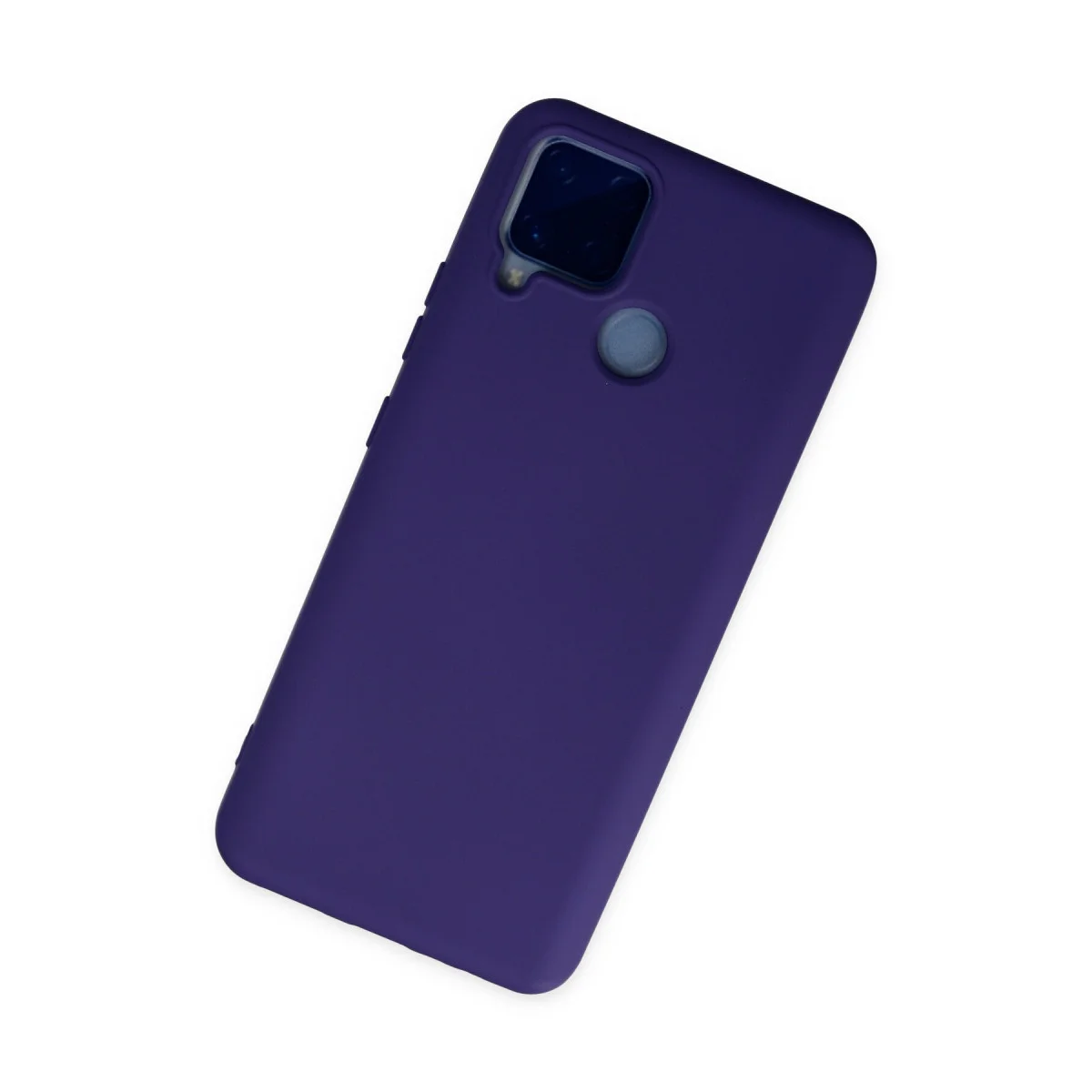 Realme C15 Kılıf Nano içi Kadife Silikon - Mor