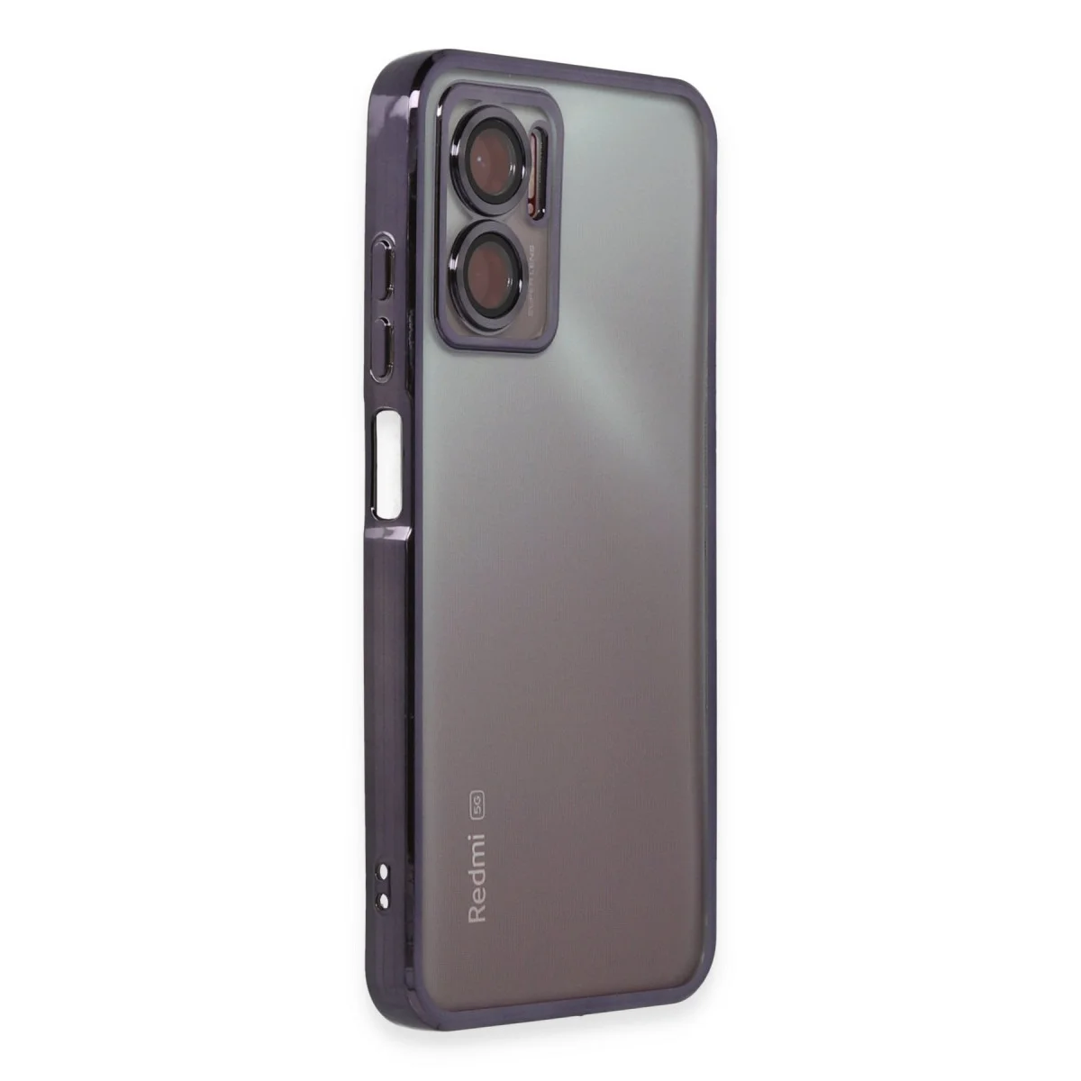 Redmi 10 5G Kılıf Razer Lensli Silikon - Mor