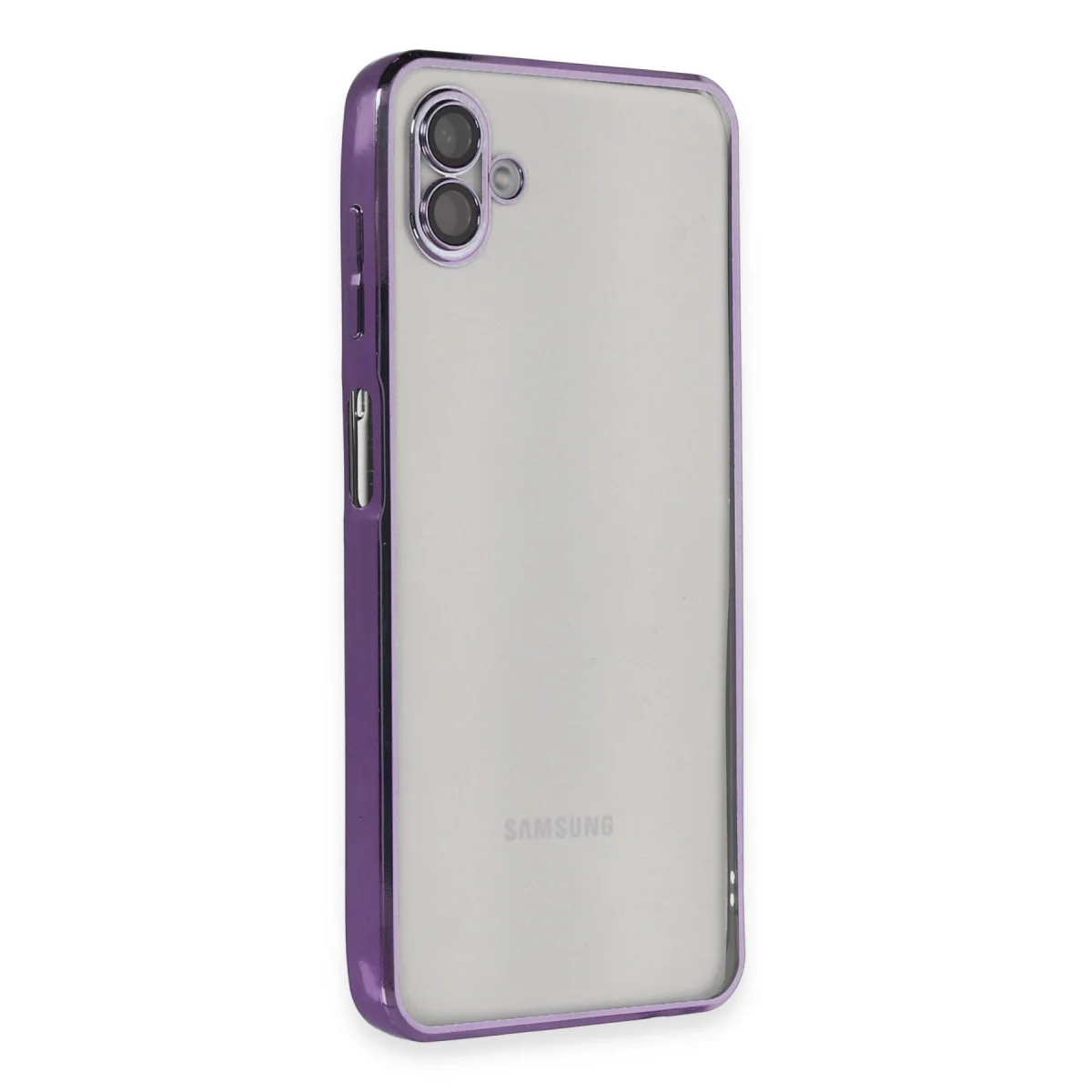 Galaxy A04 Kılıf Razer Lensli Silikon - Mor