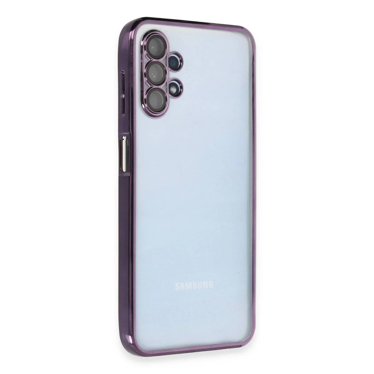 Galaxy A13 4G Kılıf Razer Lensli Silikon - Mor