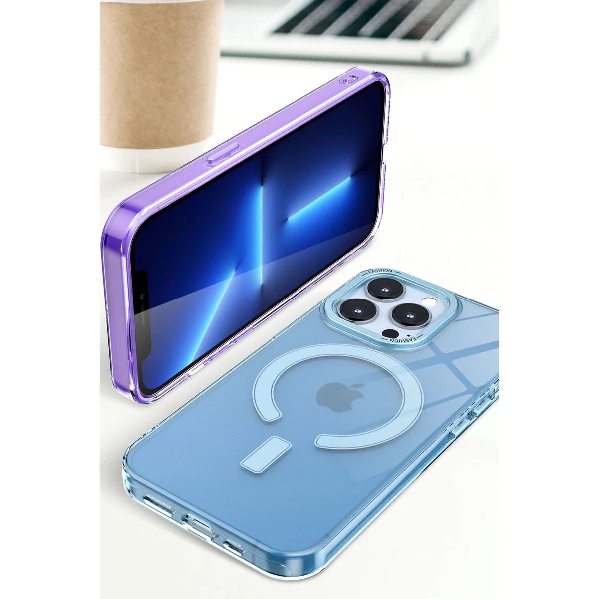 iPhone 14 Pro Max Kılıf Troy Magsafe Kapak - Mor