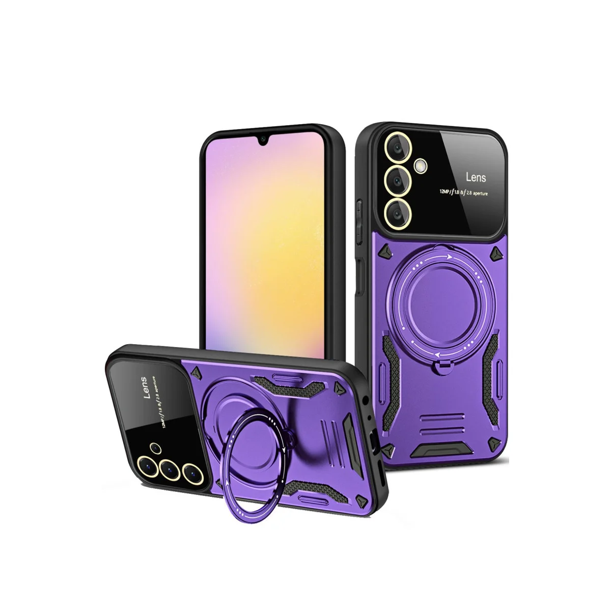 Galaxy A14 4G Kılıf Joy Lens Standlı Kapak - Mor