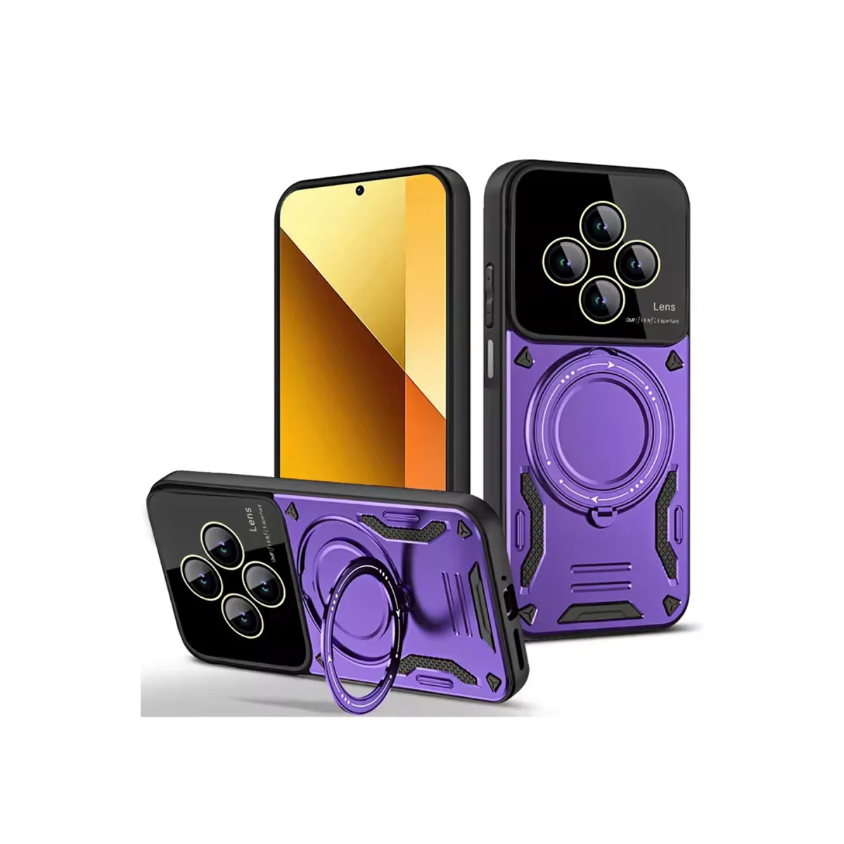 Redmi 14C Kılıf Joy Lens Standlı Kapak - Mor
