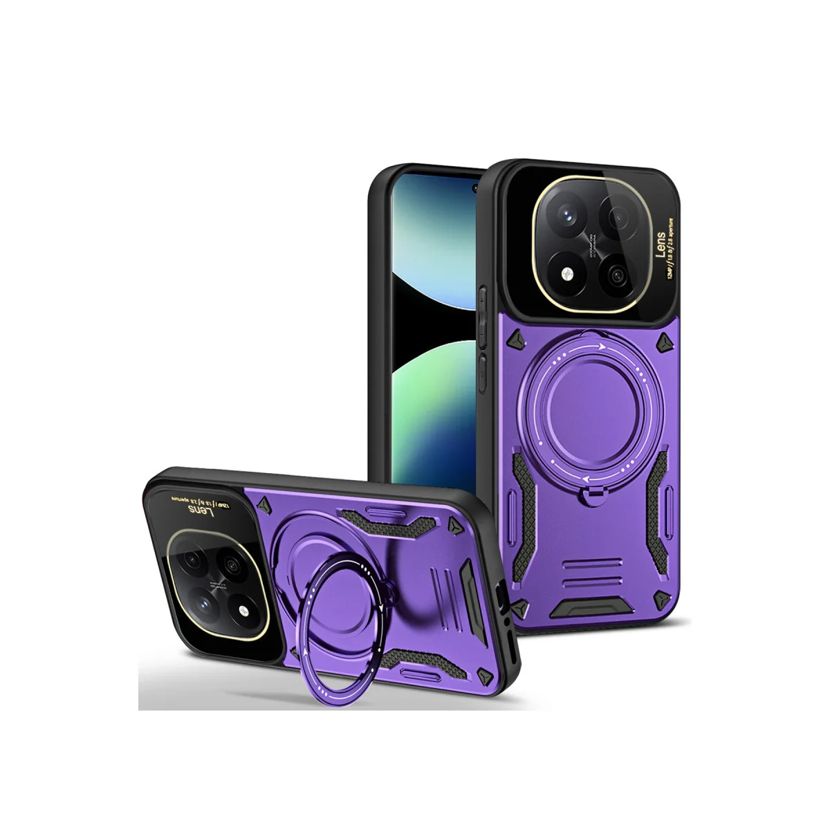 Redmi Note 14 Pro 5G Kılıf Joy Lens Standlı Kapak - Mor