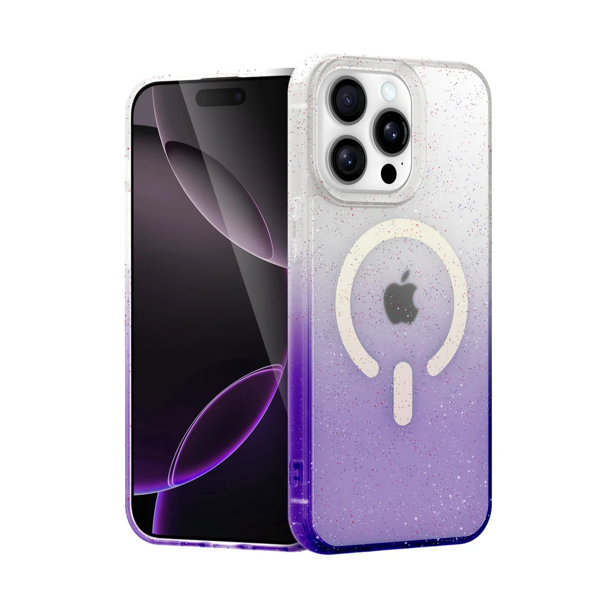 iPhone 15 Pro Max Pummel Shiny Magsafe Kapak - Mor