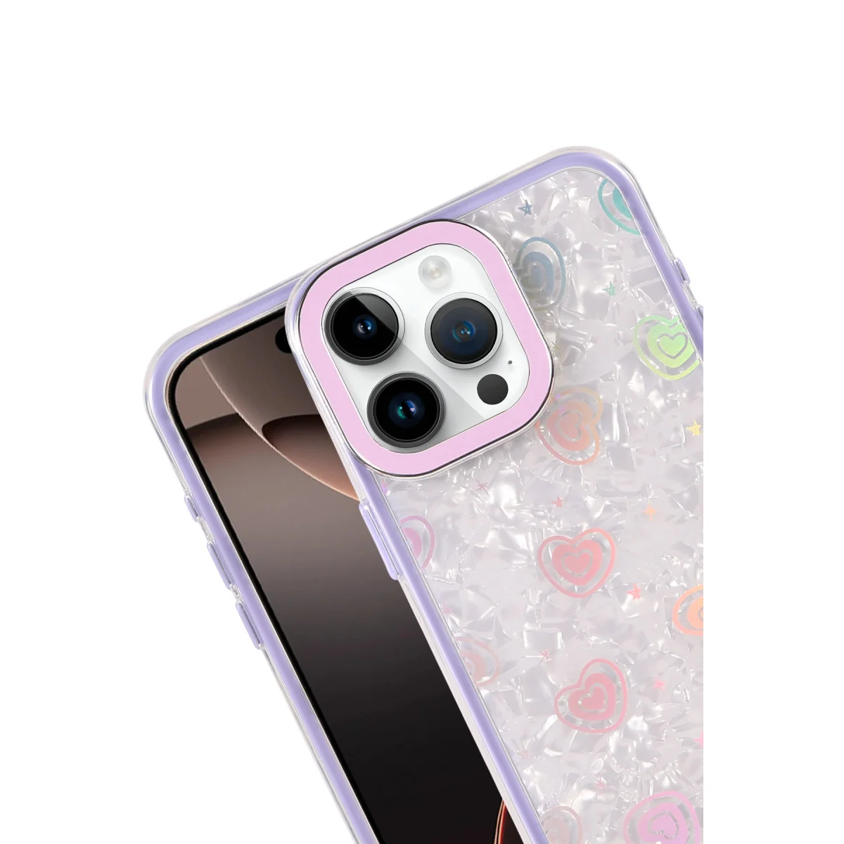 iPhone 15 Pro Max Lumi Desenli Kapak - Mor