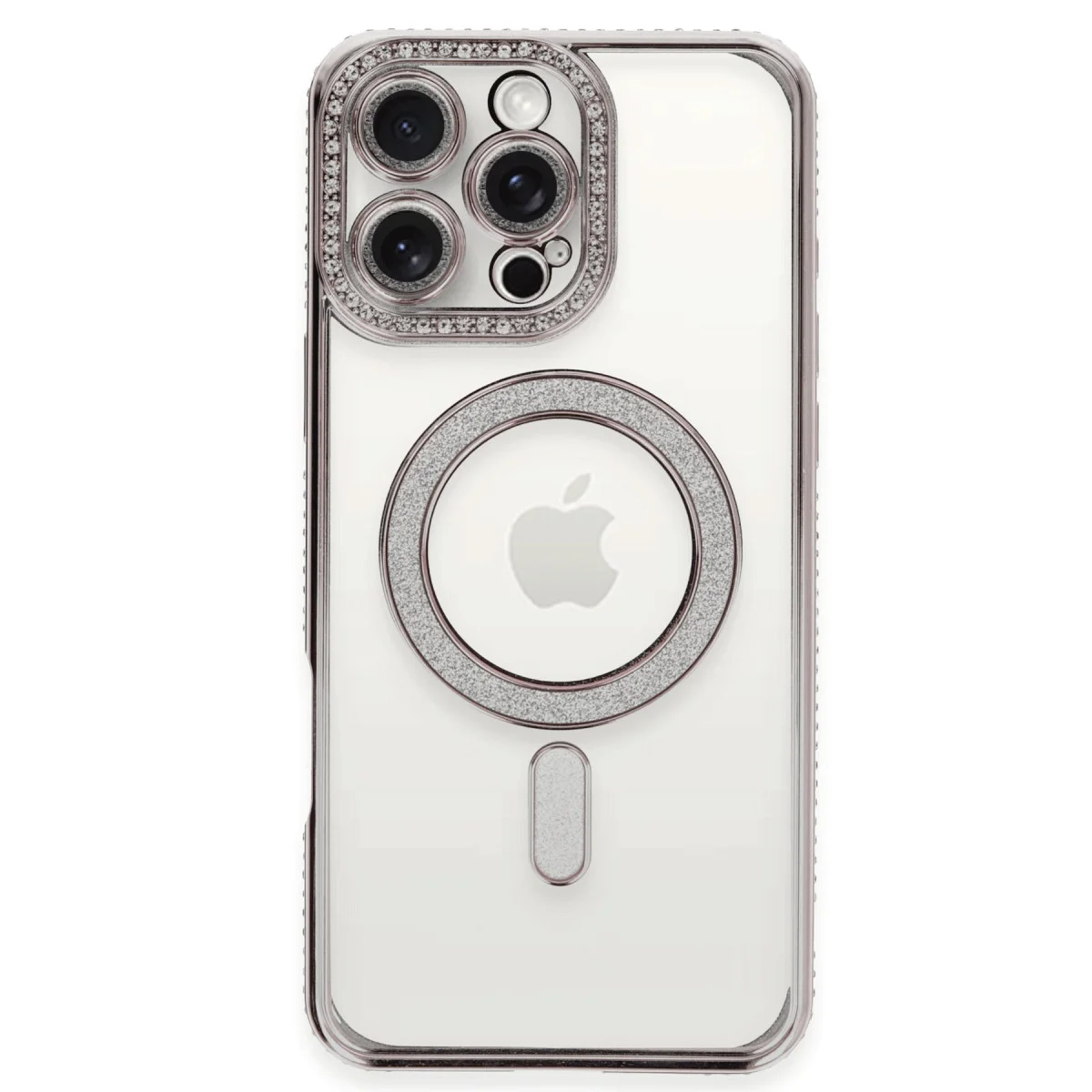 iPhone 16 Pro Kılıf Joke Simli Magneticsafe Kılıf - Pembe