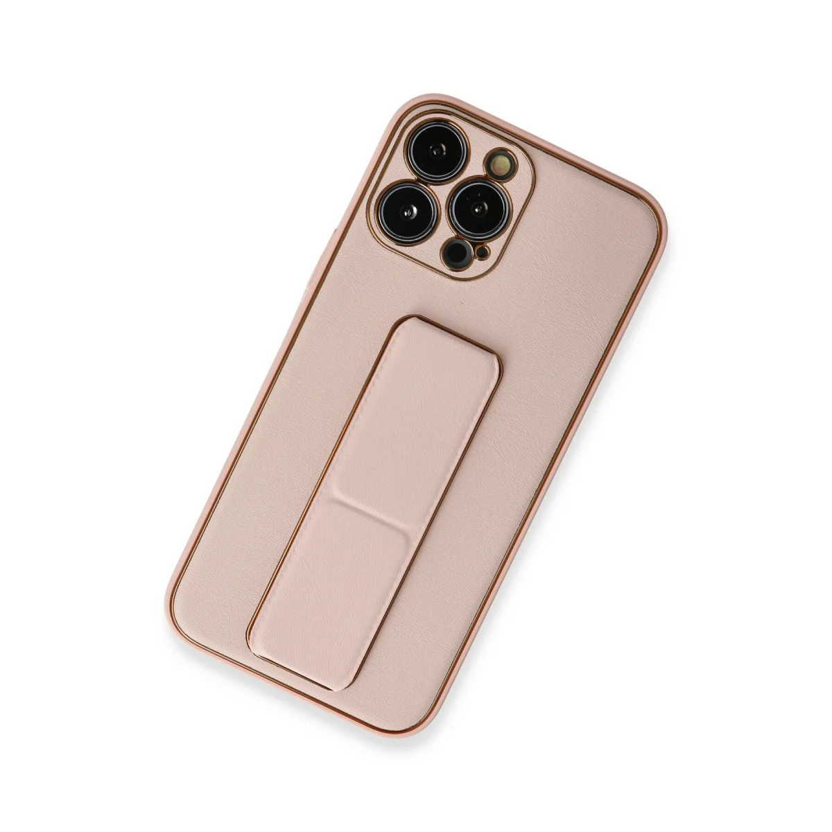 iPhone 13 Pro Kılıf Coco Deri Standlı Kapak - Pembe