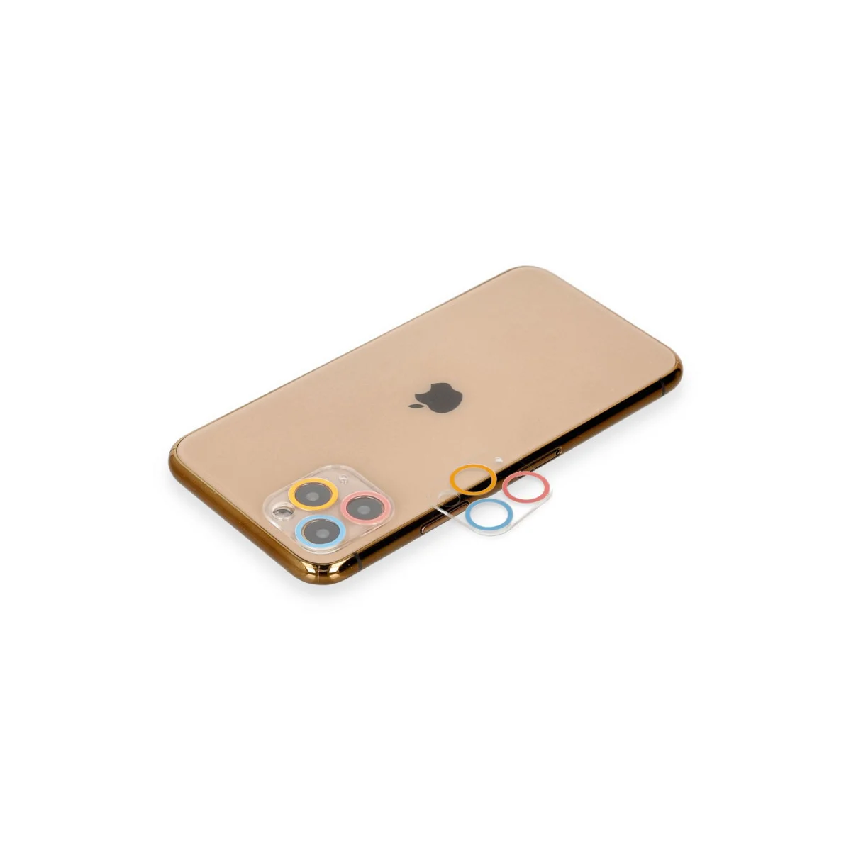 iPhone 11 Pro Max Renkli Kamera Lens Koruma Cam - Pembe-Mavi